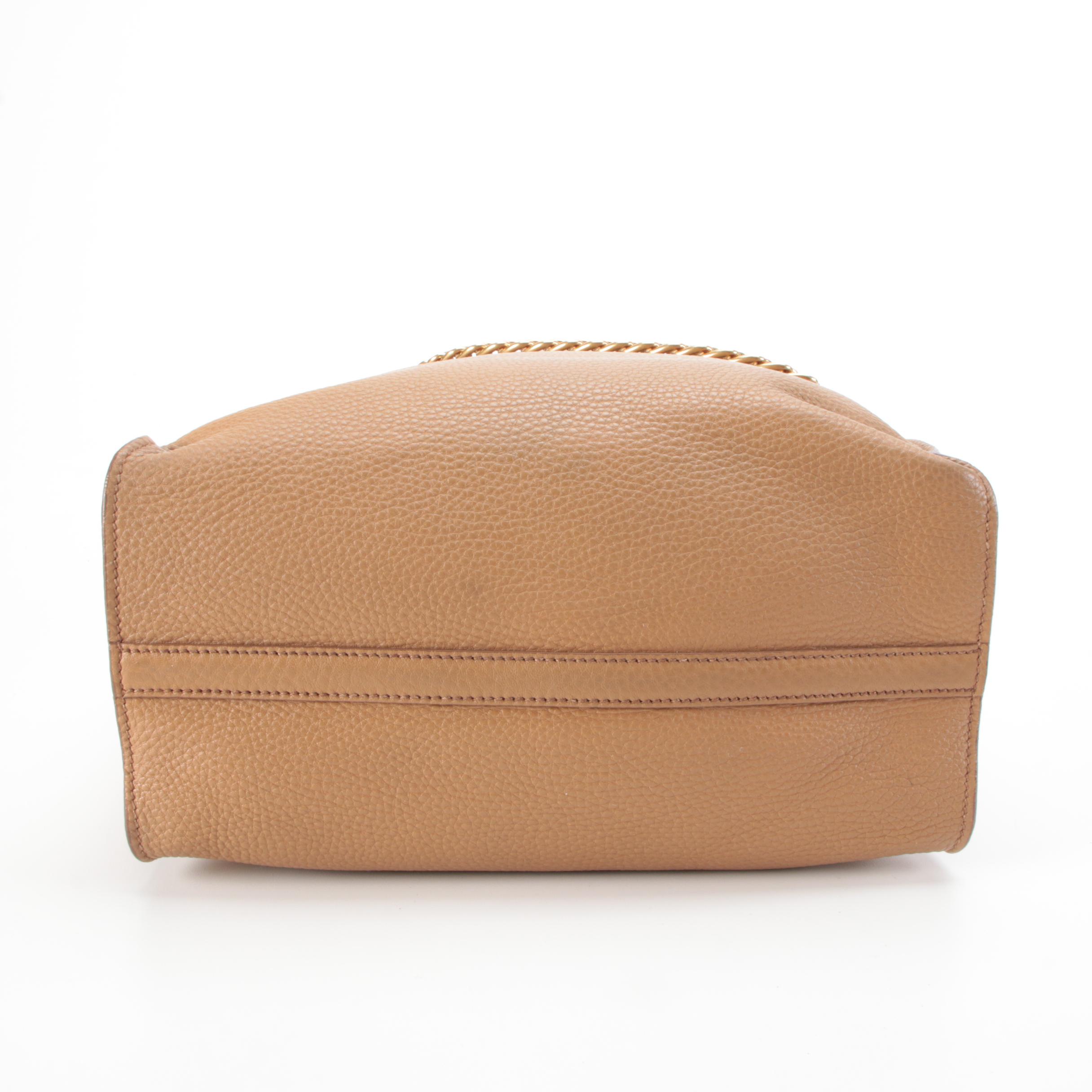 Prada Front Pocket Shopping Tote in Caramel Vitello Daino Leather