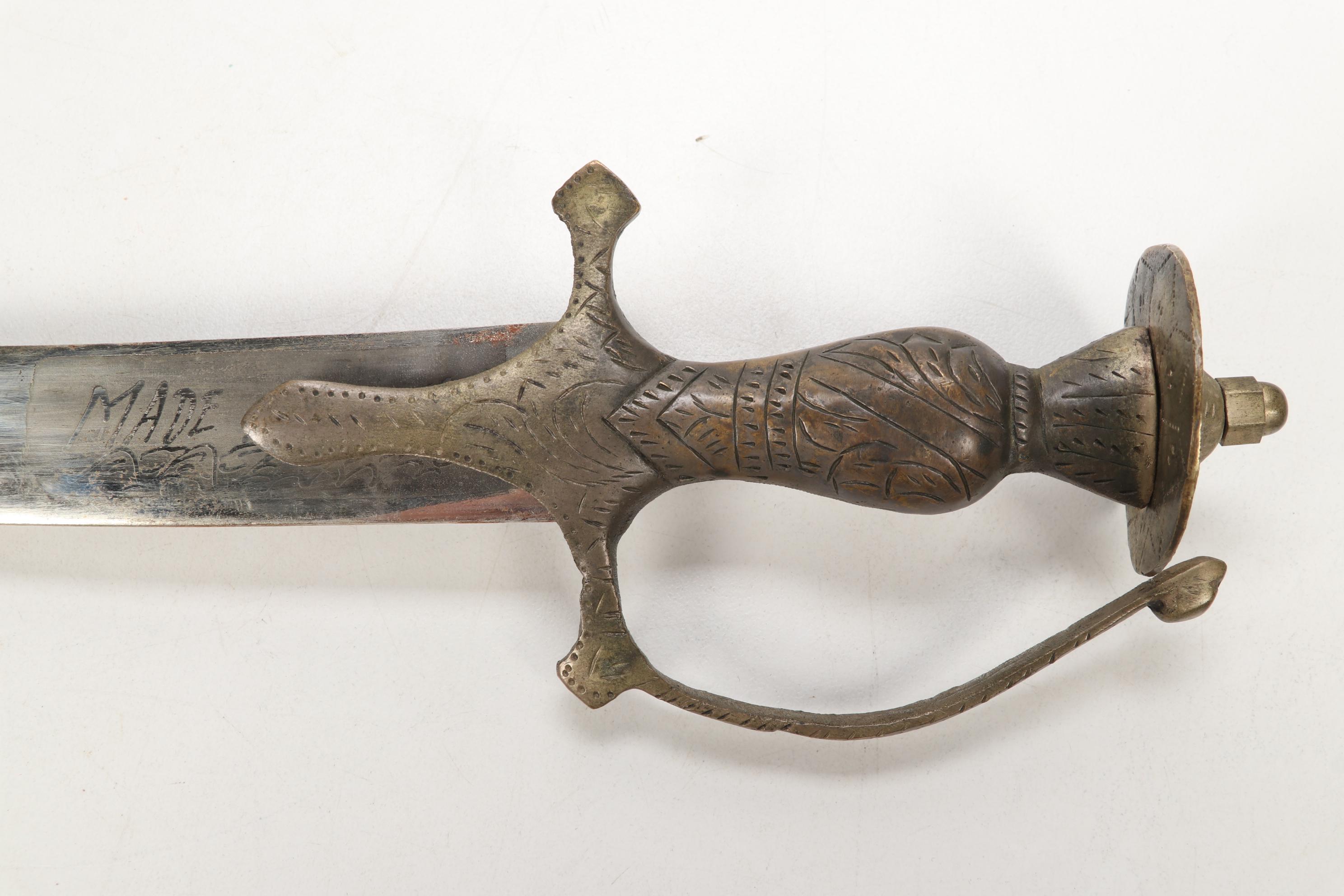 Indian Talwar Swords with Velvet Accented Sheaths