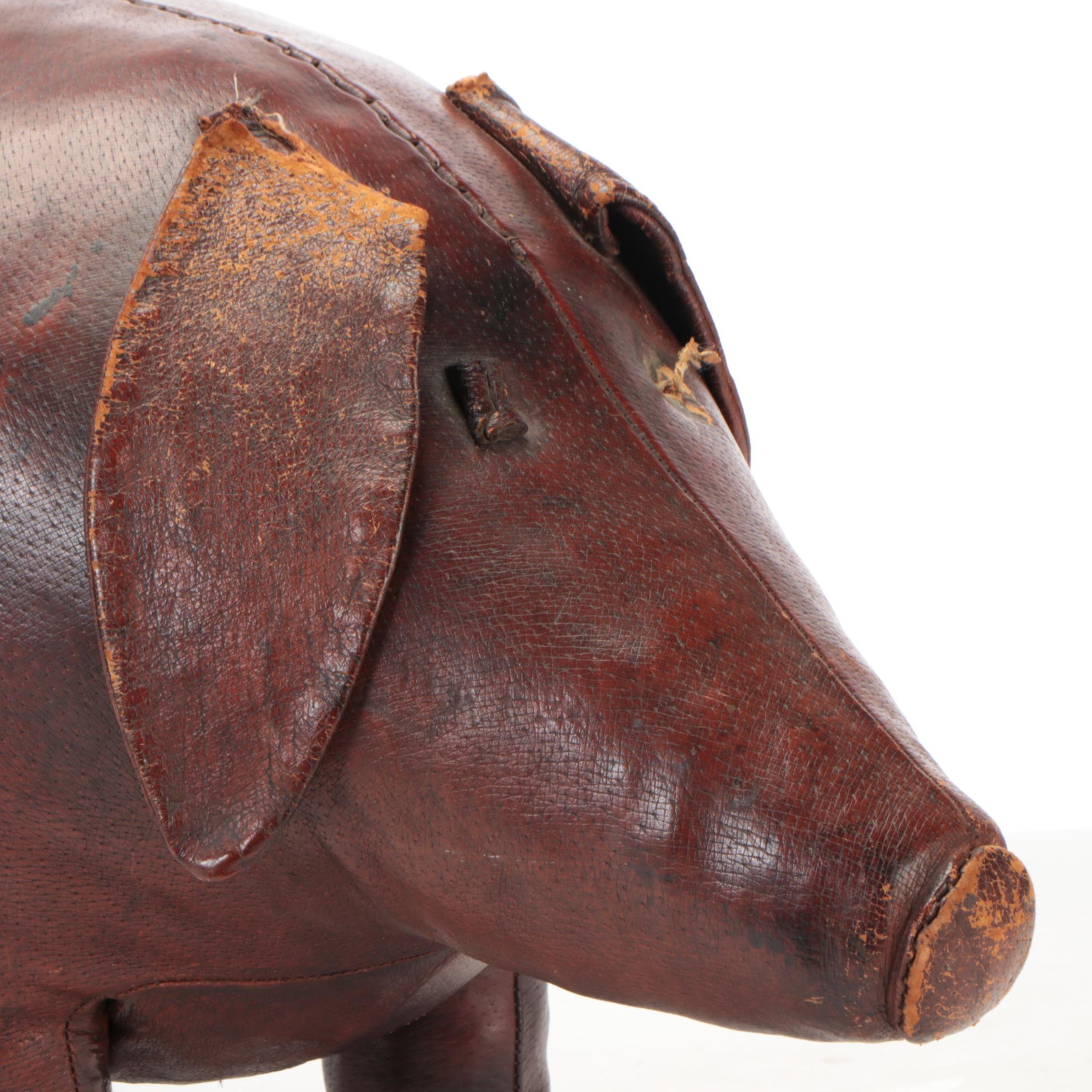 Dimitri Omersa for Abercrombie & Fitch Leather Pig Footstool