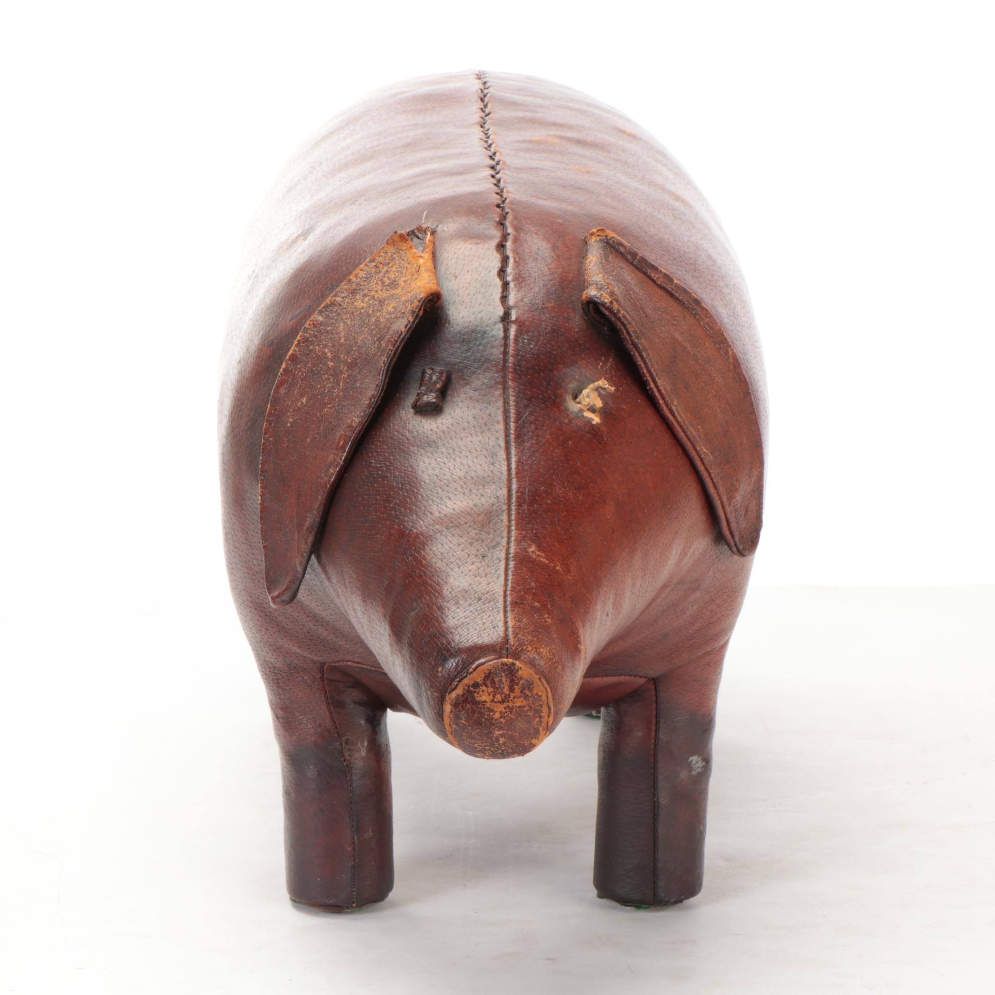 Dimitri Omersa for Abercrombie & Fitch Leather Pig Footstool