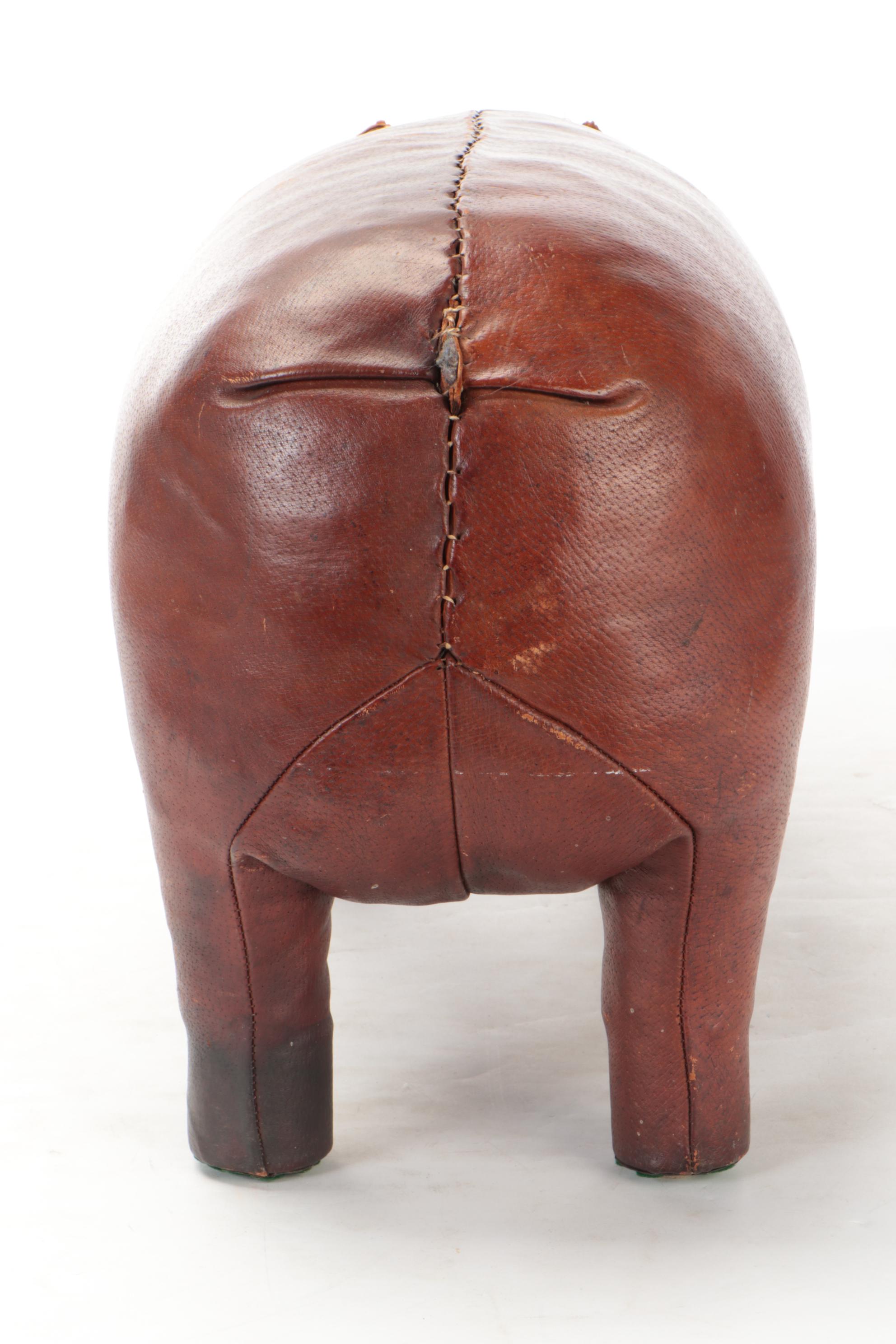 Dimitri Omersa for Abercrombie & Fitch Leather Pig Footstool