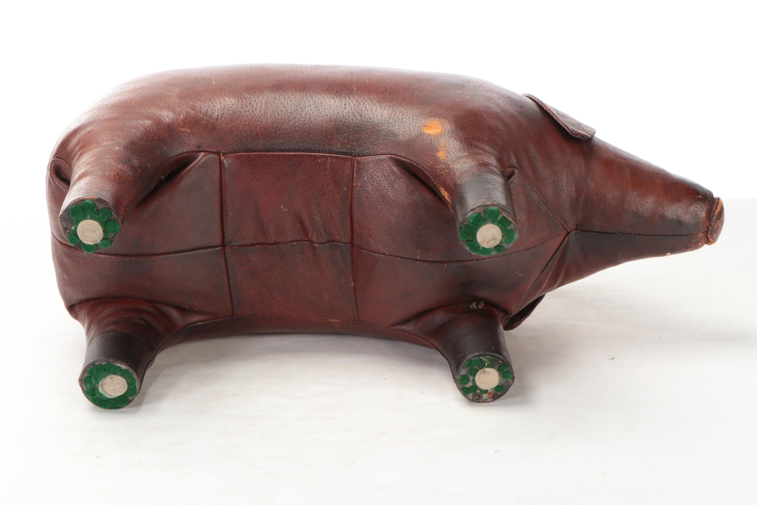 Dimitri Omersa for Abercrombie & Fitch Leather Pig Footstool
