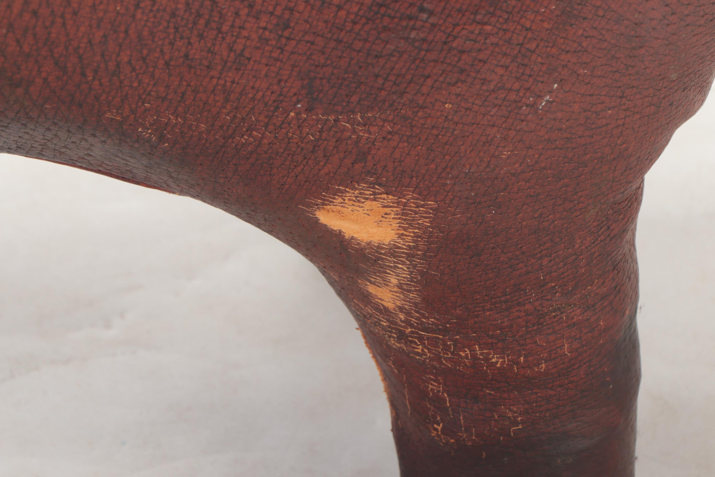 Dimitri Omersa for Abercrombie & Fitch Leather Pig Footstool