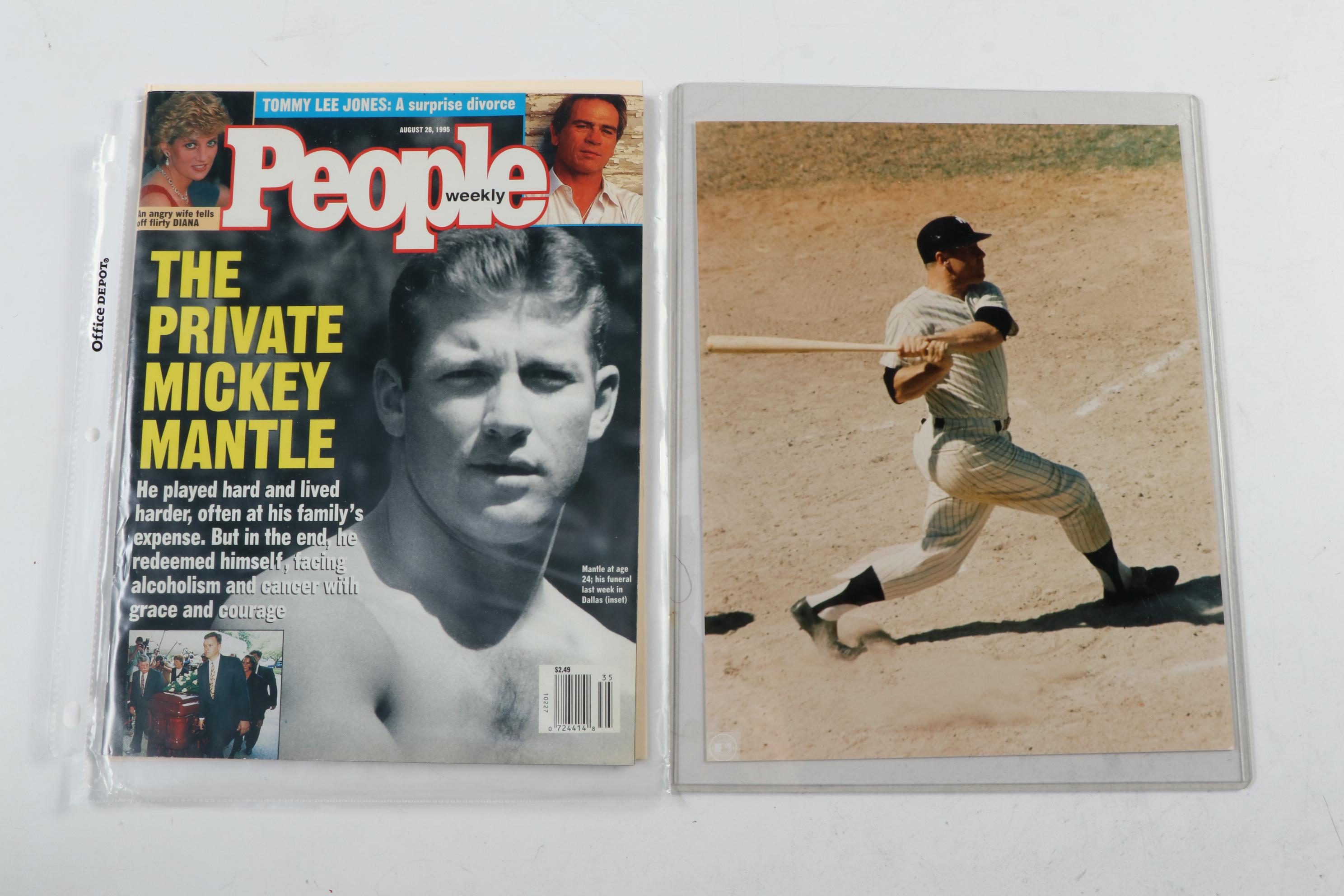 Mickey Mantle Memorabilia Collection Including Card Reprints and Photographs