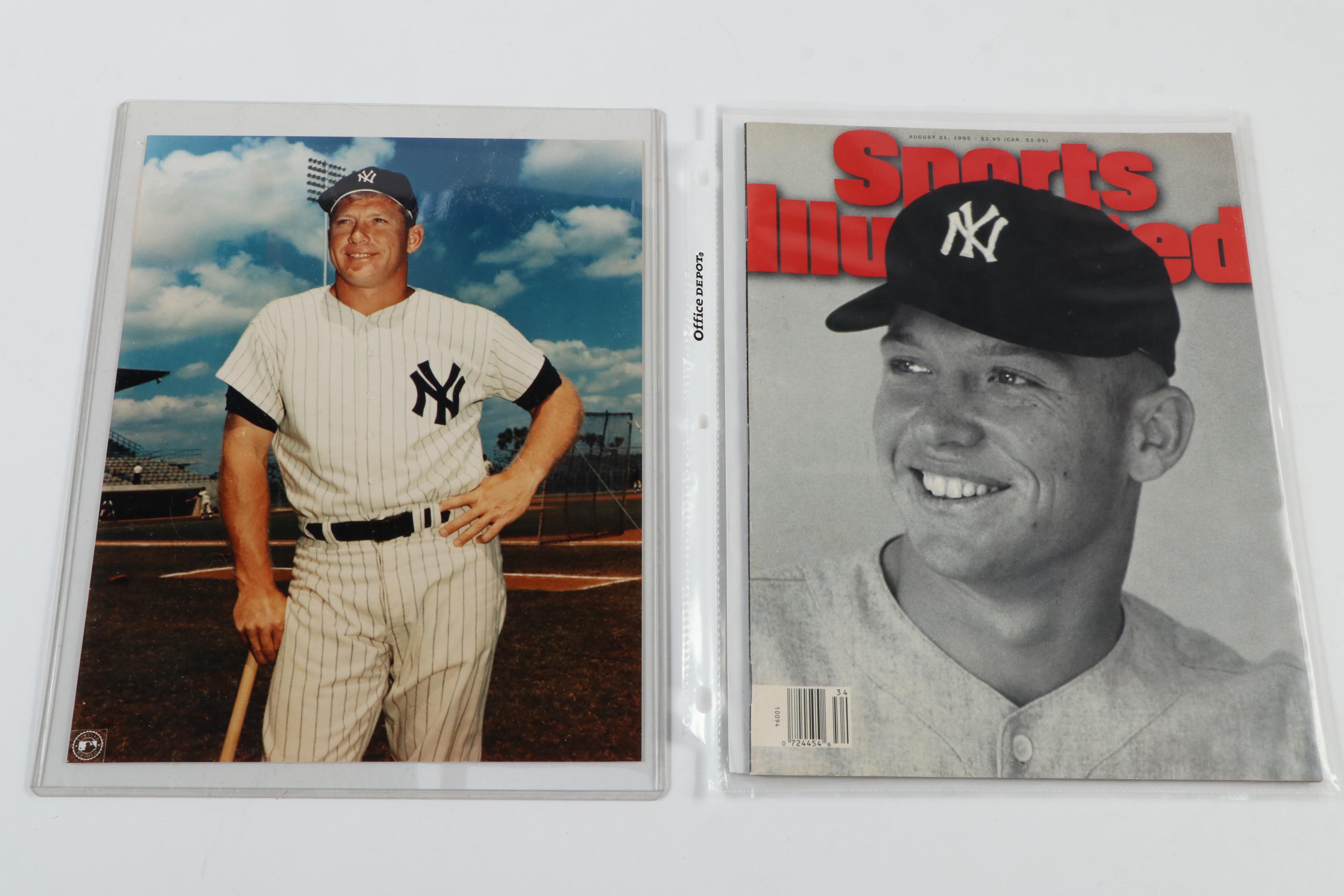Mickey Mantle Memorabilia Collection Including Card Reprints and Photographs