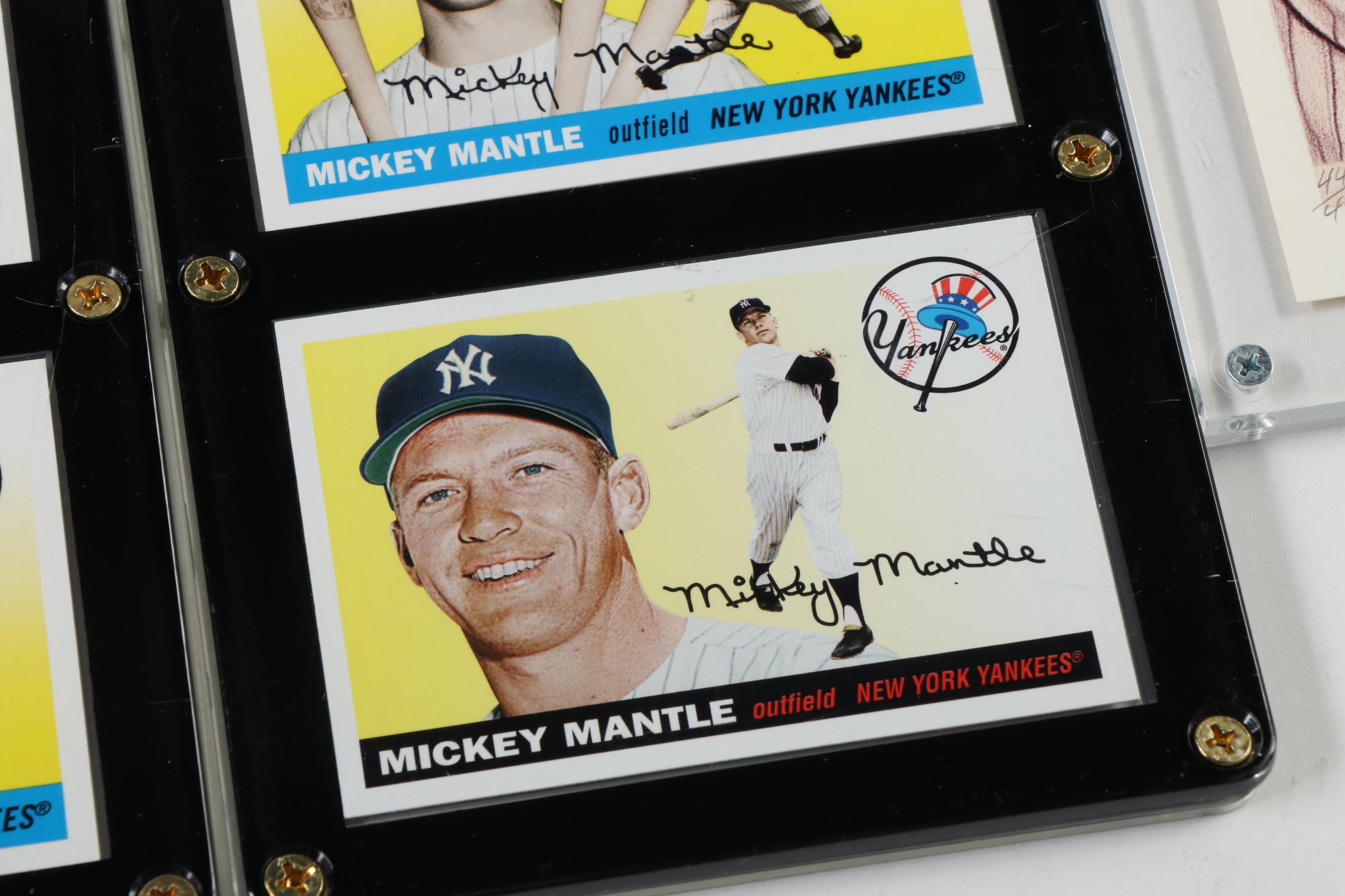 Mickey Mantle Memorabilia Collection Including Card Reprints and Photographs