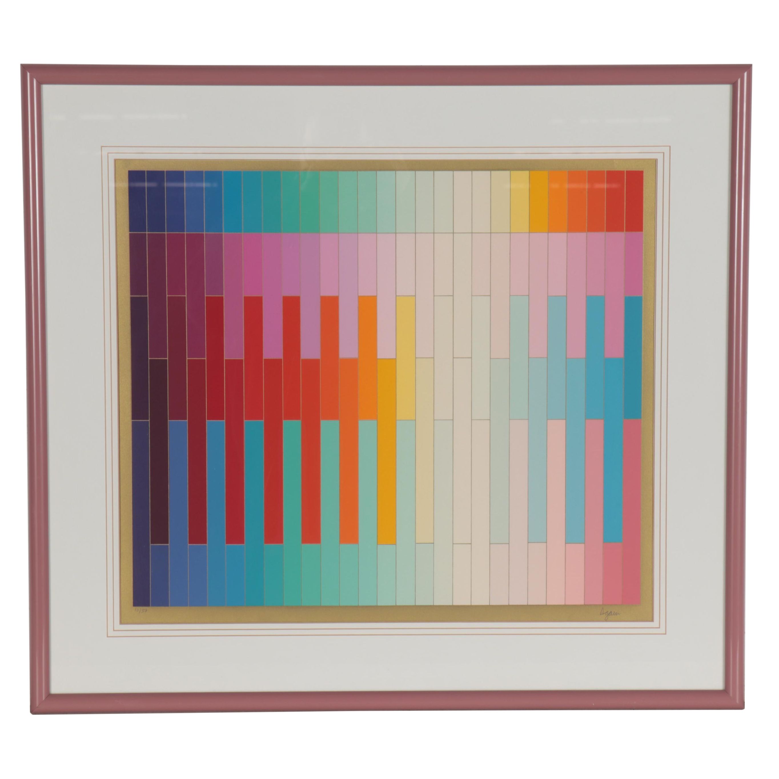 Yaacov Agam Abstract Serigraph "Magic Rainbow"