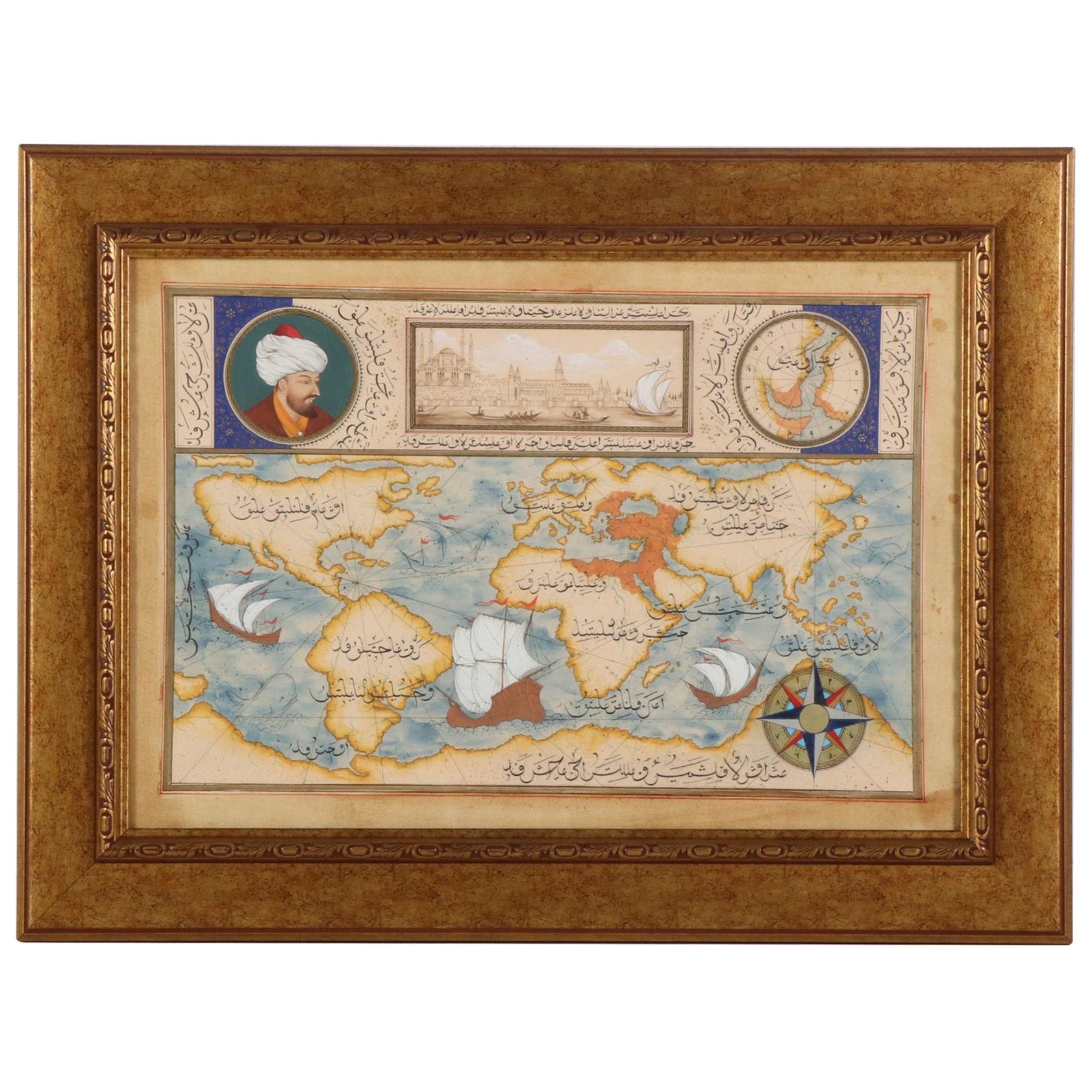 Painting of the Ottoman Empire with Portrait of Sultan Mehmed II