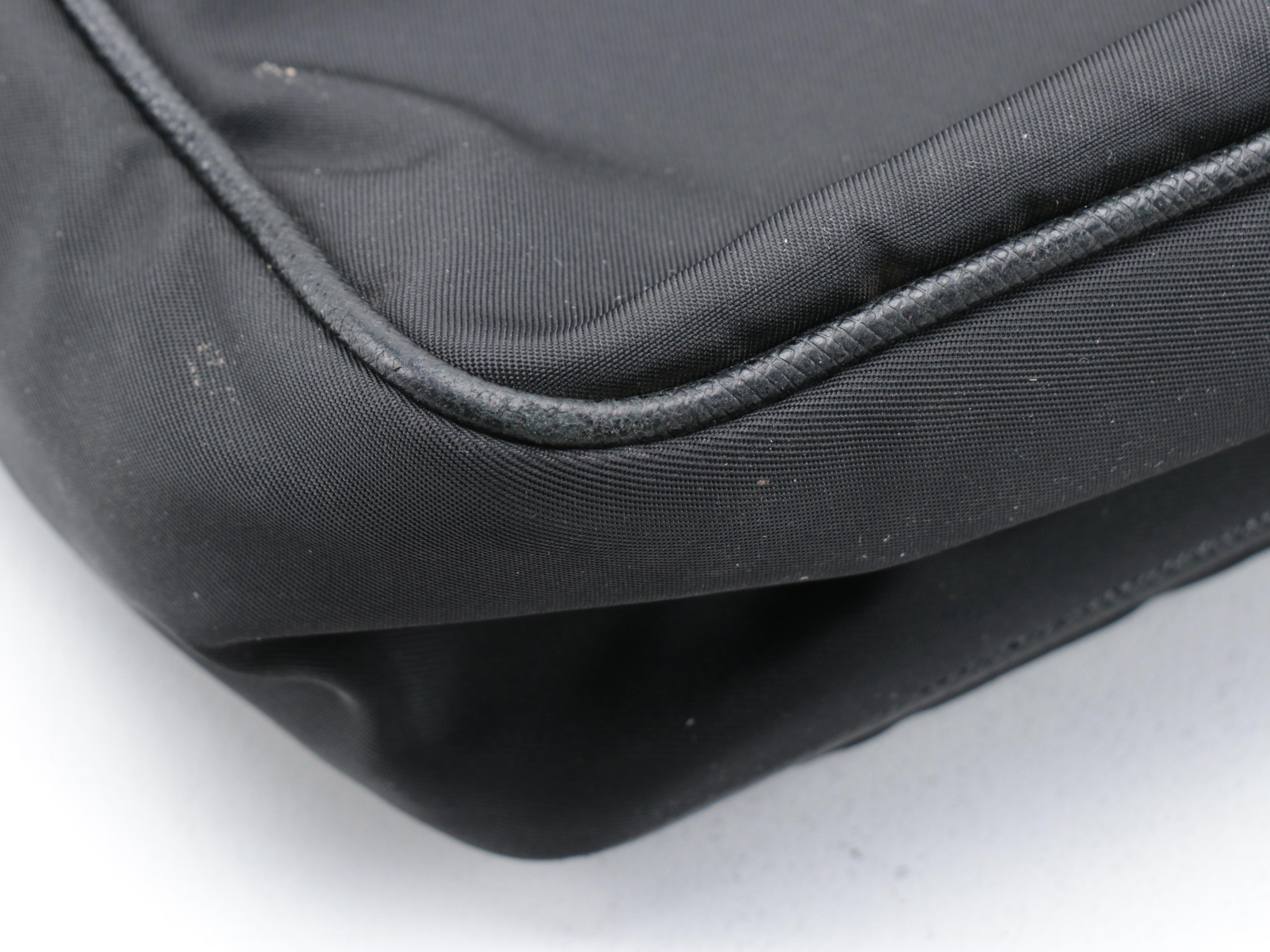 Prada Messenger Bag in Black Tessuto Nylon with Saffiano Leather Trim