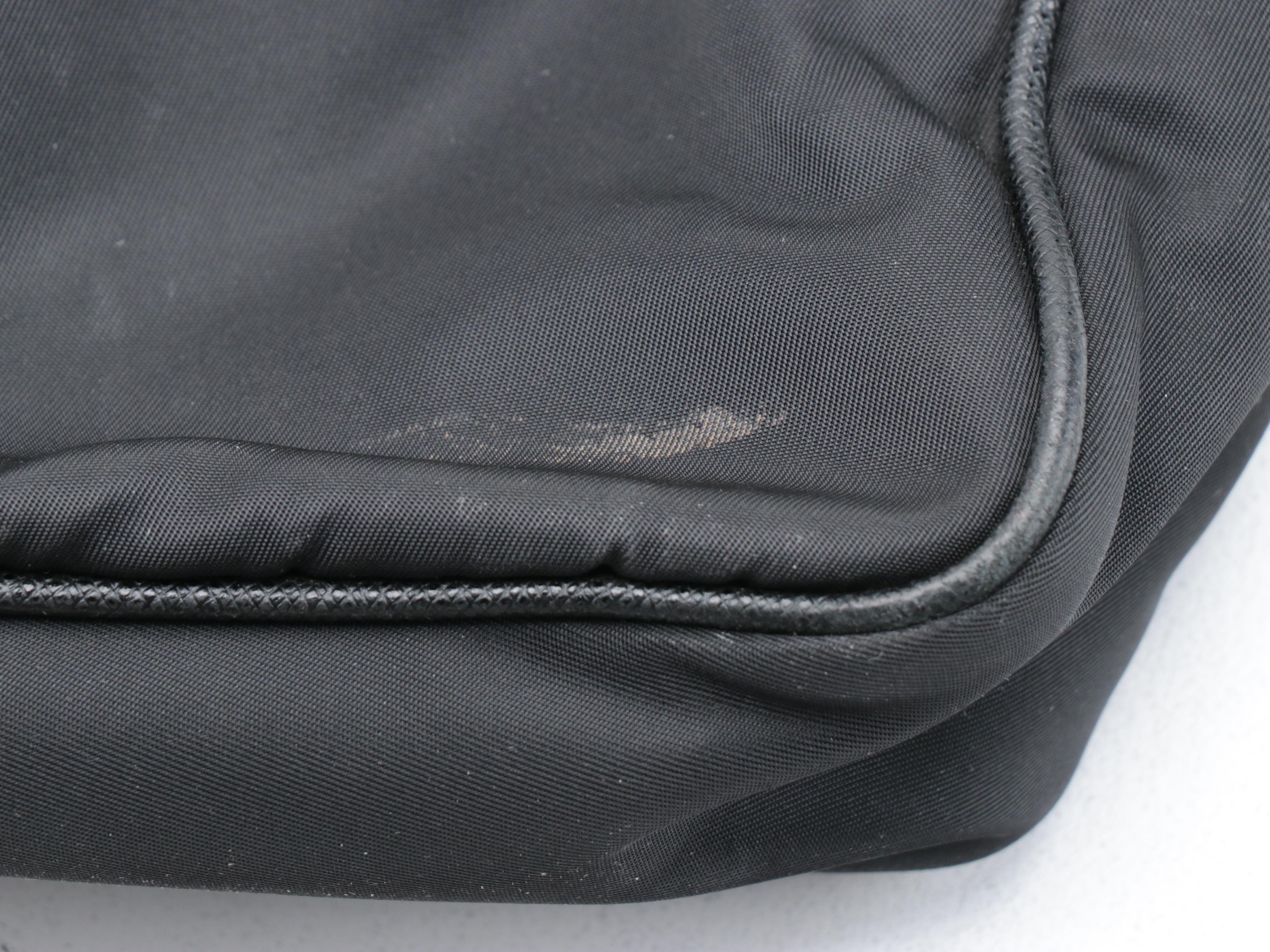 Prada Messenger Bag in Black Tessuto Nylon with Saffiano Leather Trim