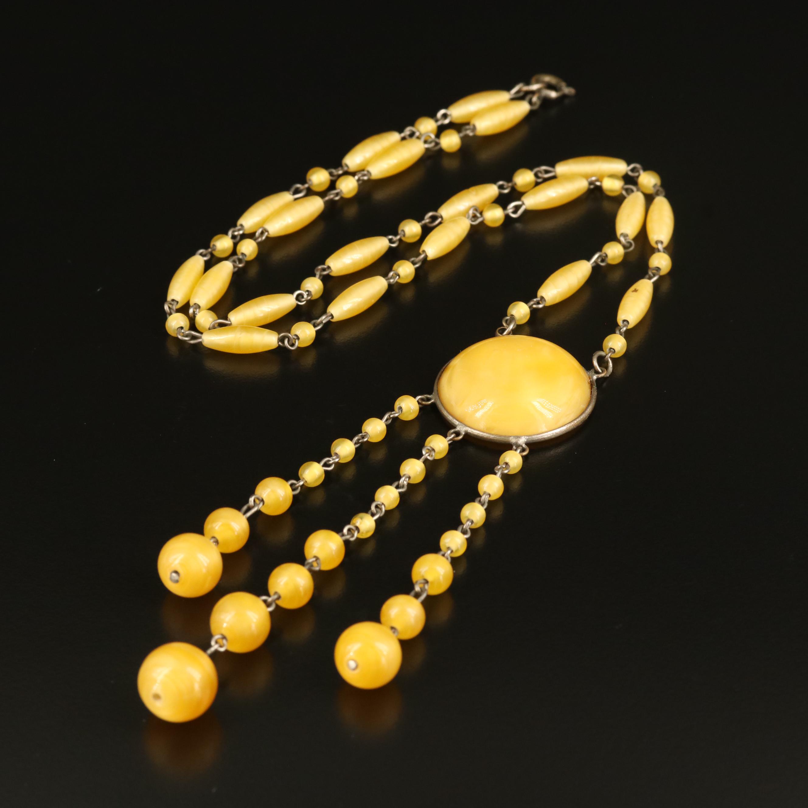 Art Deco Faux Amber Necklace