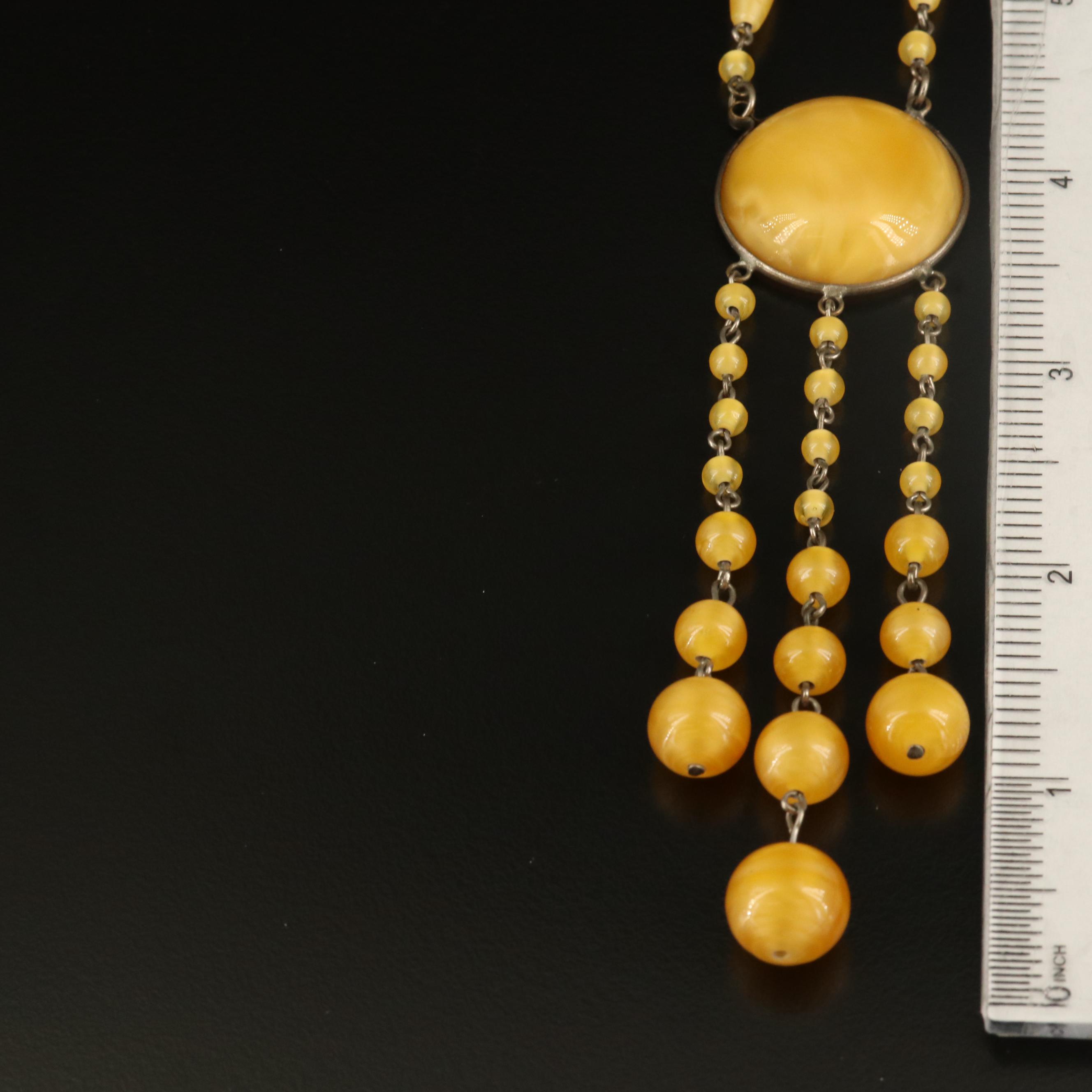 Art Deco Faux Amber Necklace