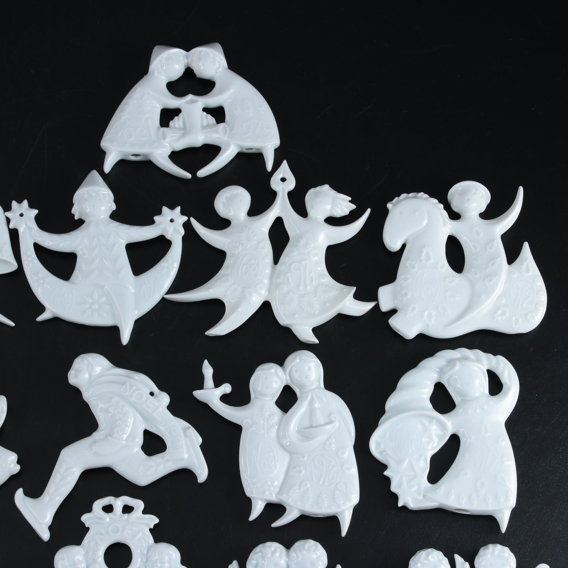 Haviland Limoges Porcelain Christmas Ornaments, 1970-1985