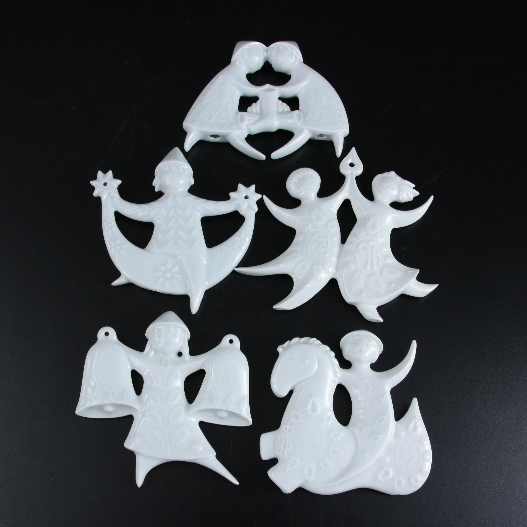 Haviland Limoges Porcelain Christmas Ornaments, 1970-1985