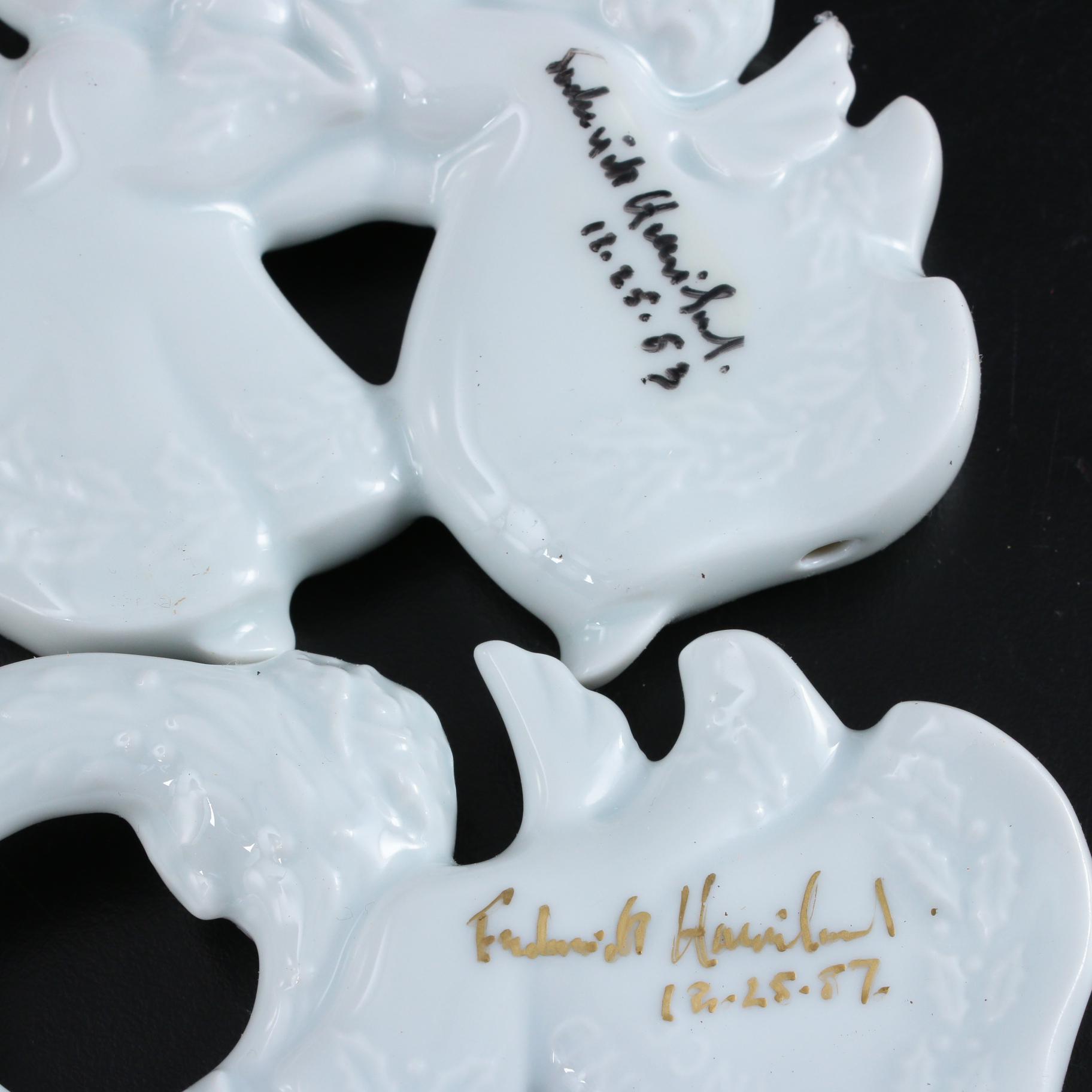 Haviland Limoges Porcelain Christmas Ornaments, 1970-1985