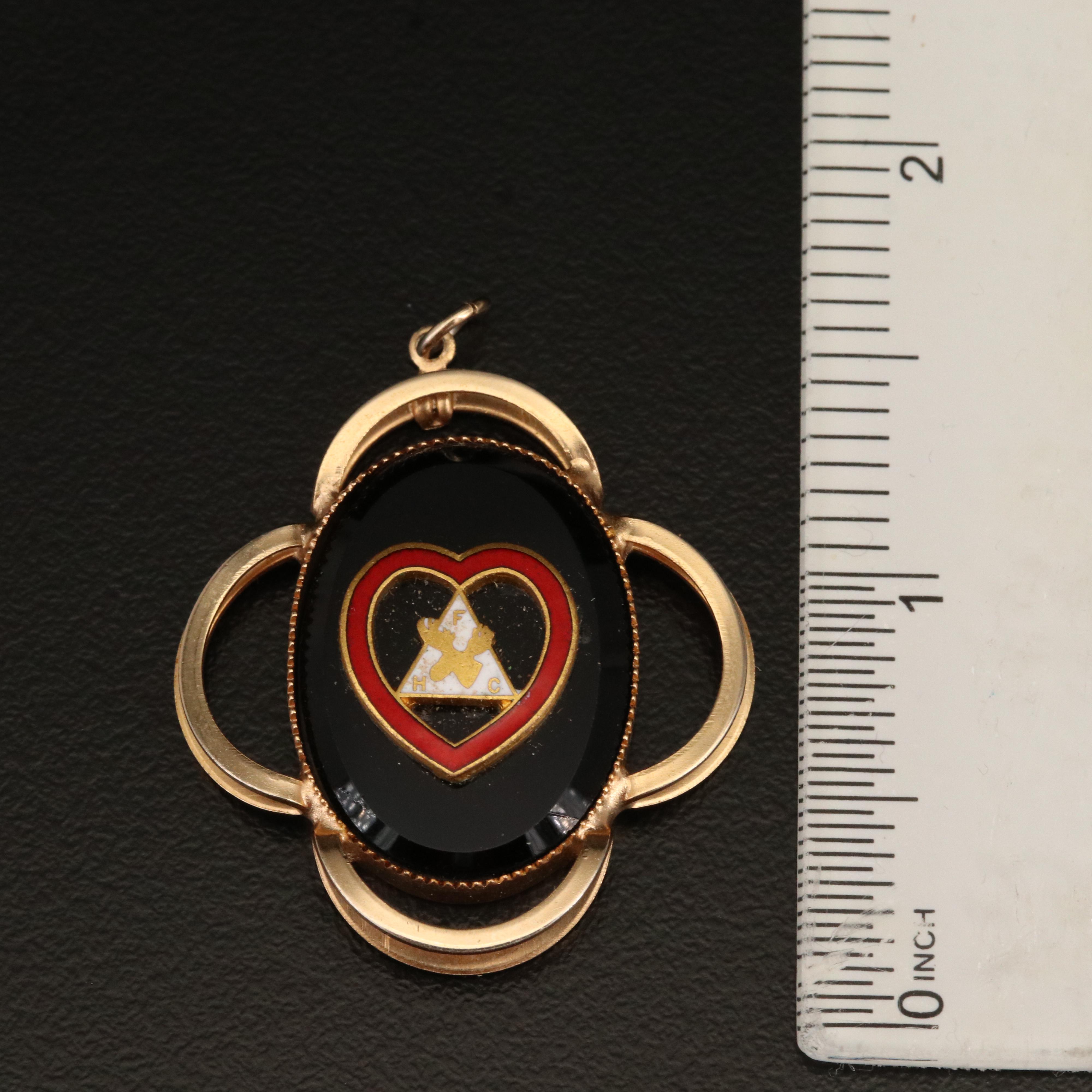 Freemason, Elks Lodge and Shriner Pins with Sterling and F.H.C. Pendant