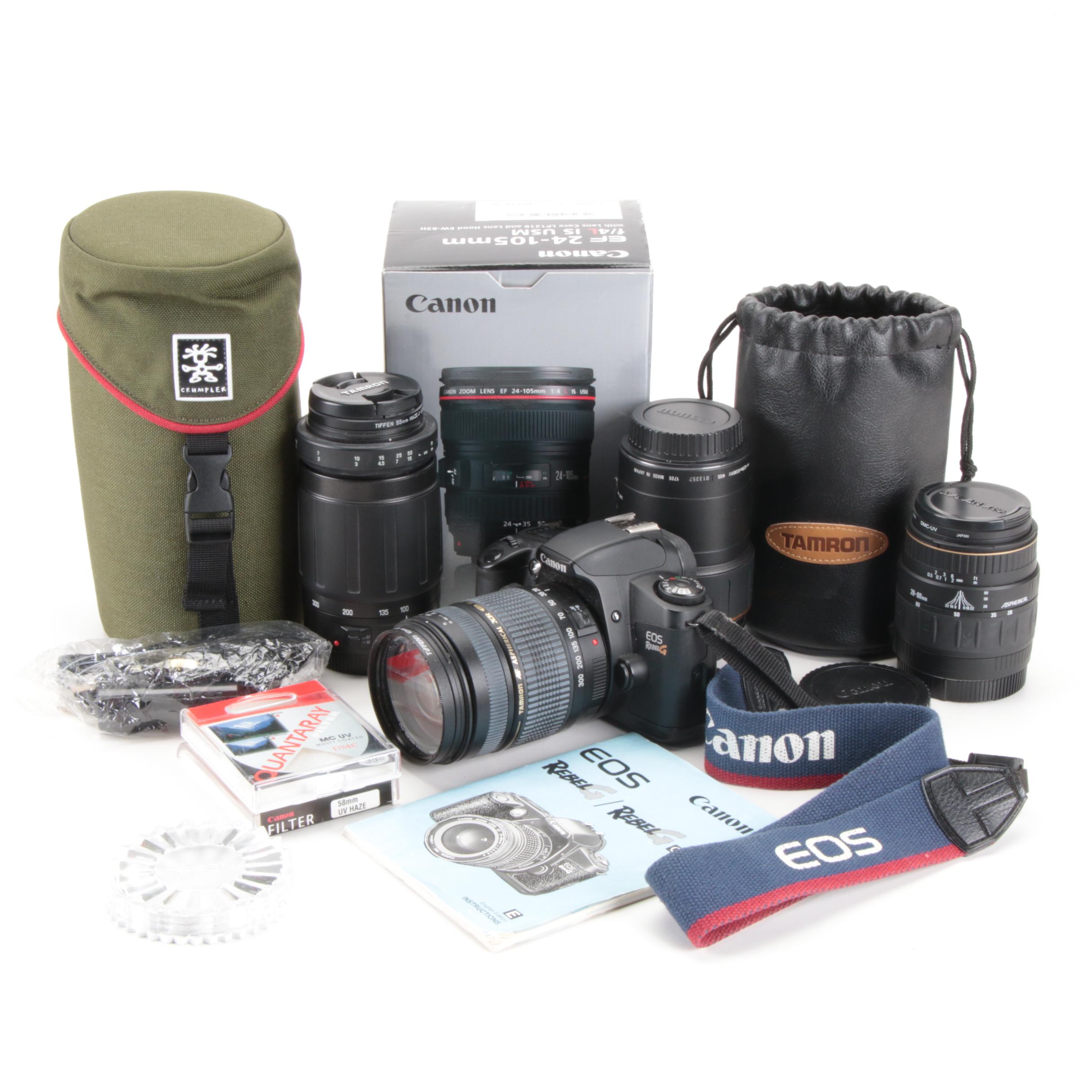 Canon "EOS Rebel G" with Canon and Tamron Lenses