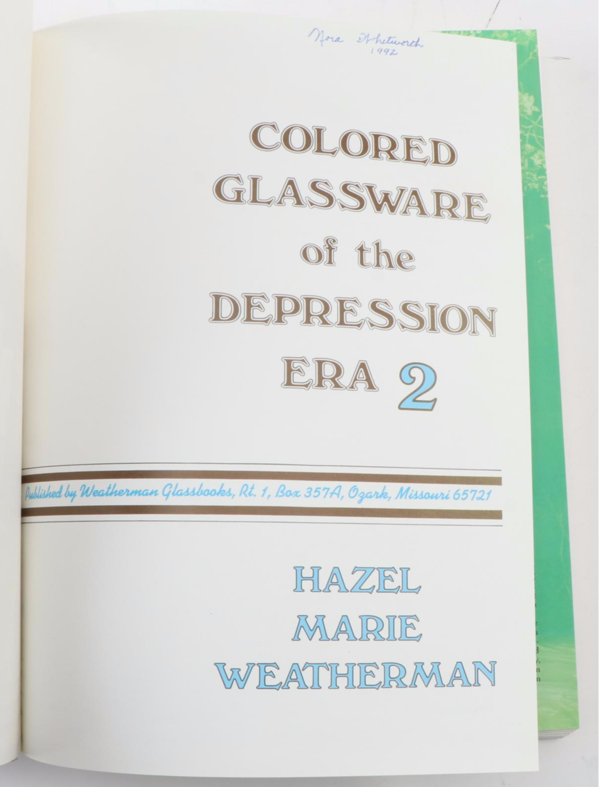 "Colored Glassware of the Depression Era 2" by Hazel Marie Weatherman, 1991
