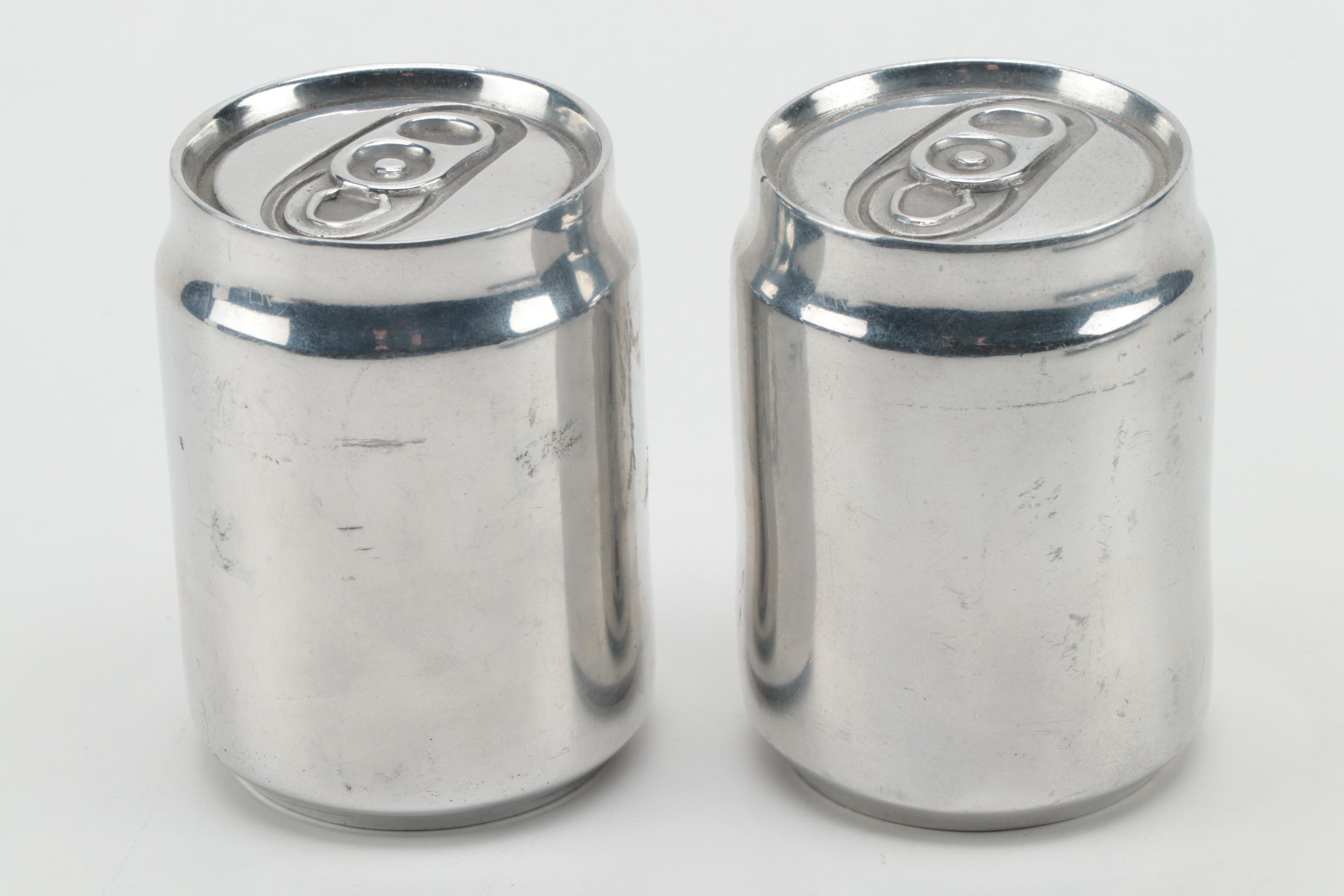 Conduit Soda Can Motif Paperweights and Rolex Notepad with Arthur Court Tray