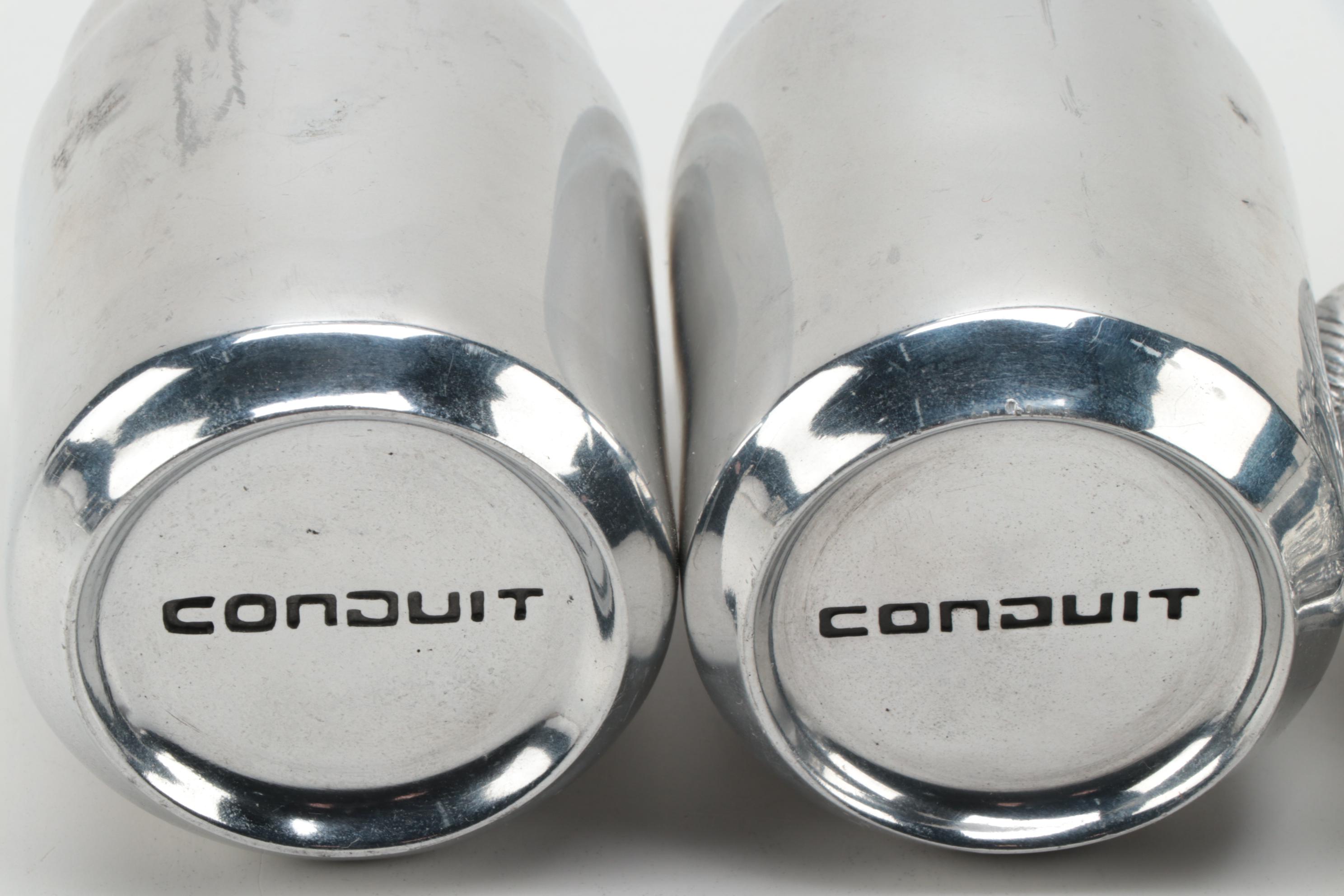 Conduit Soda Can Motif Paperweights and Rolex Notepad with Arthur Court Tray