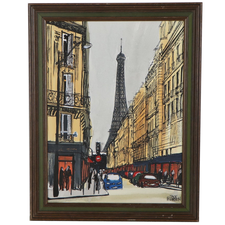 Jack Howden Acrylic Painting "Before The Rain, Paris," 2012