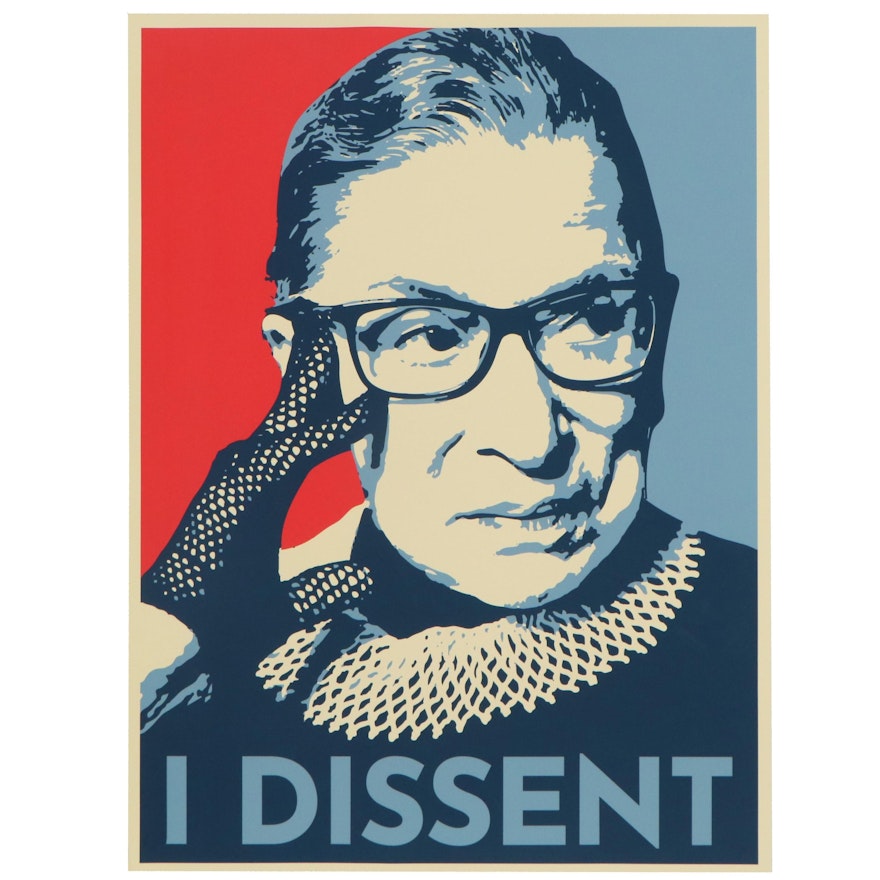 Giclée of Ruth Bader Ginsburg "I Dissent," 21st Century