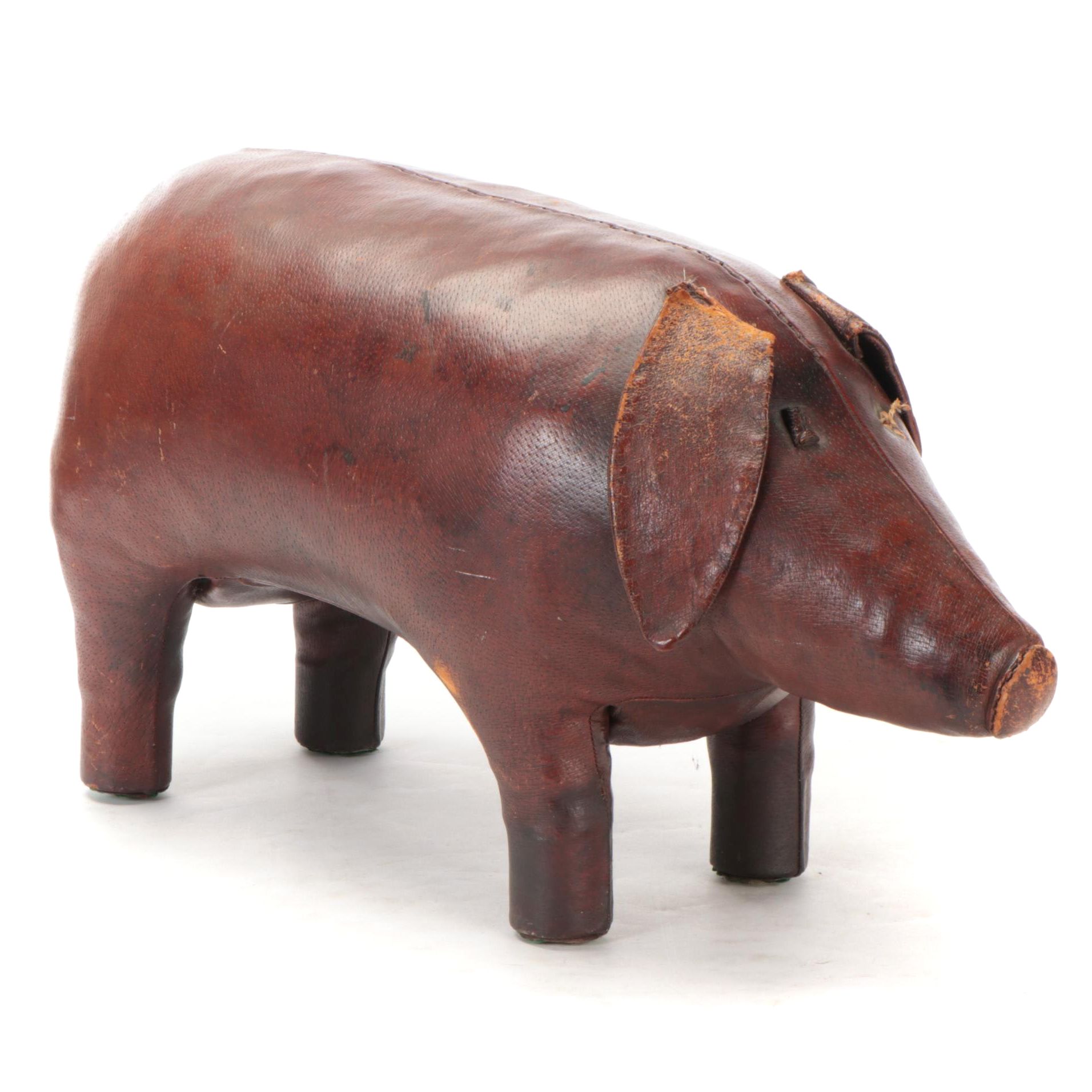 Dimitri Omersa for Abercrombie & Fitch Leather Pig Footstool