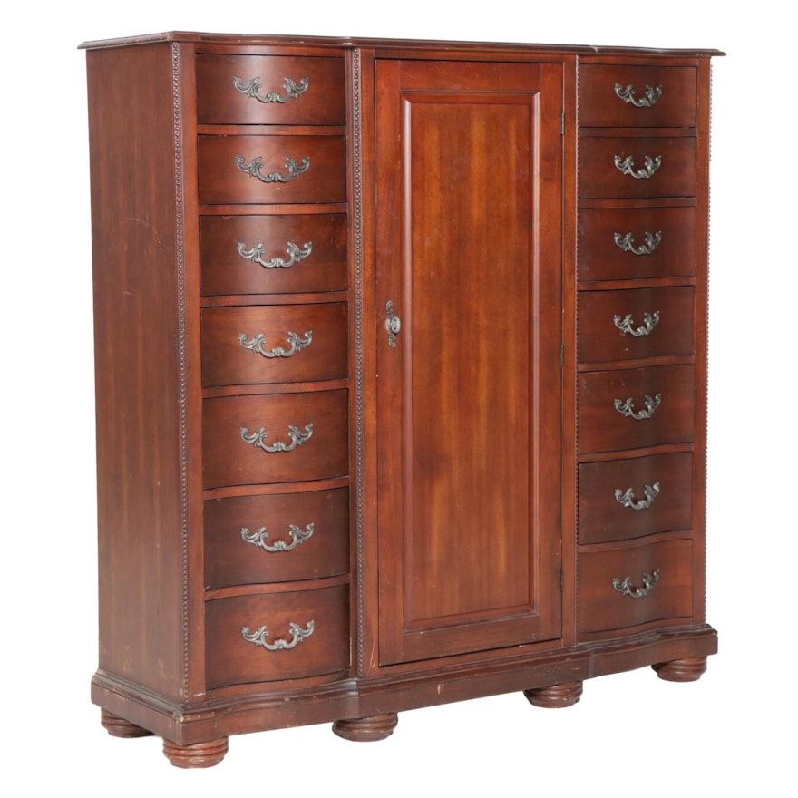 French Provincial Style Cherrywood-Stained Clothes Press