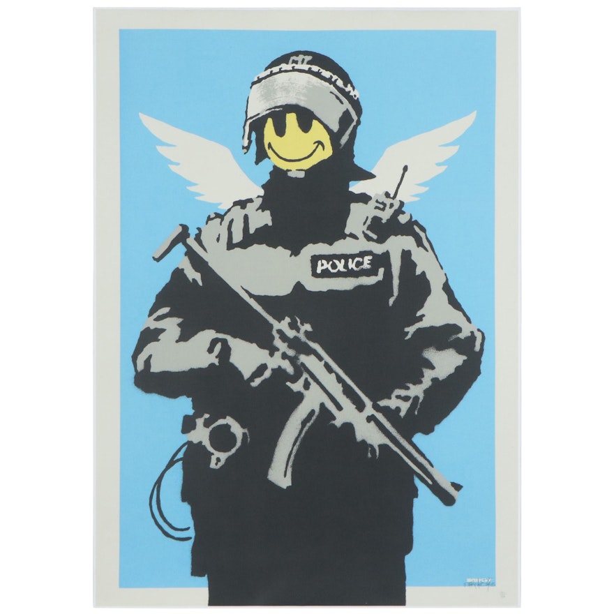 Giclée after Banksy "Smiley Police Trooper"