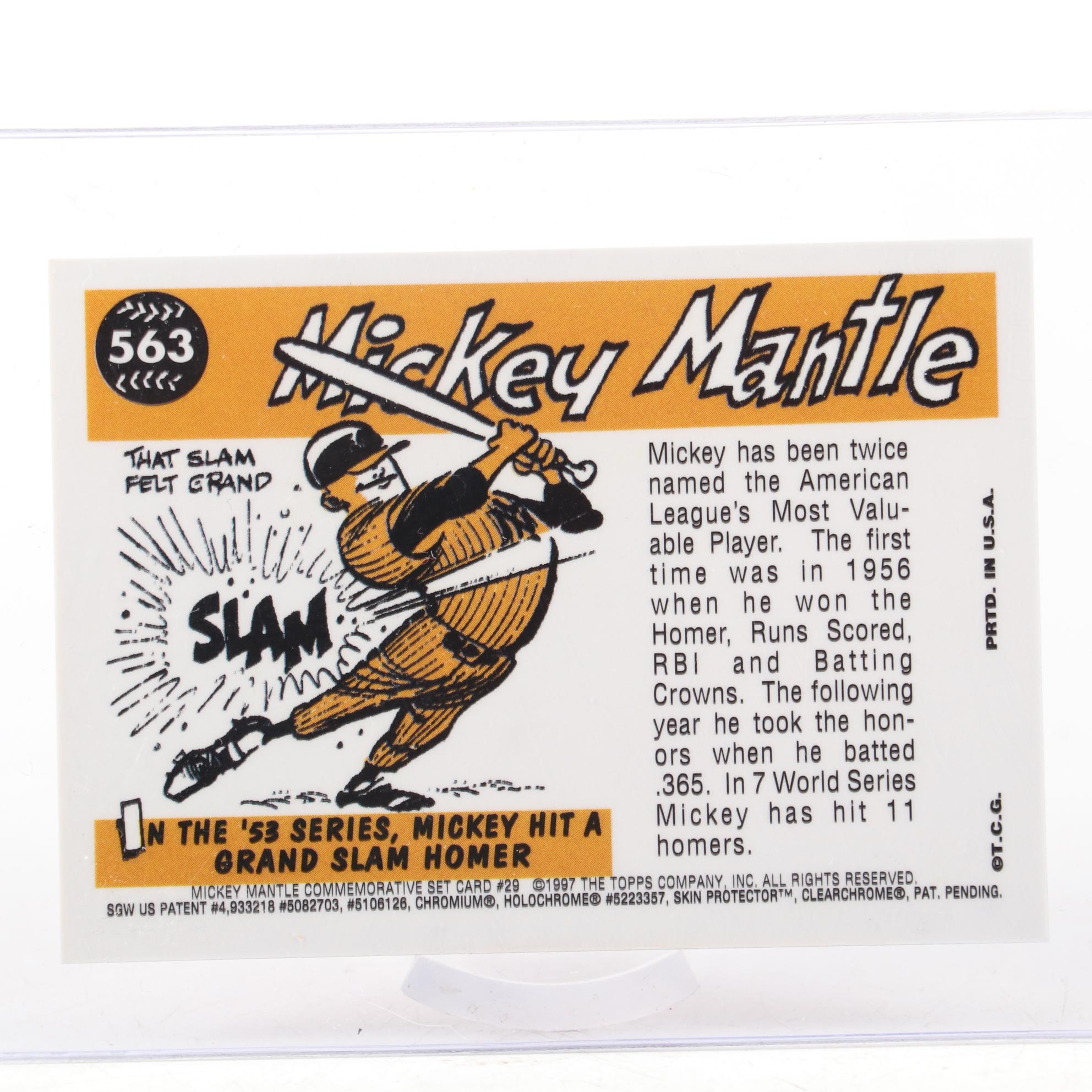 Topps Mickey Mantle Refractor Reprint Commemorative Card Set, 1996