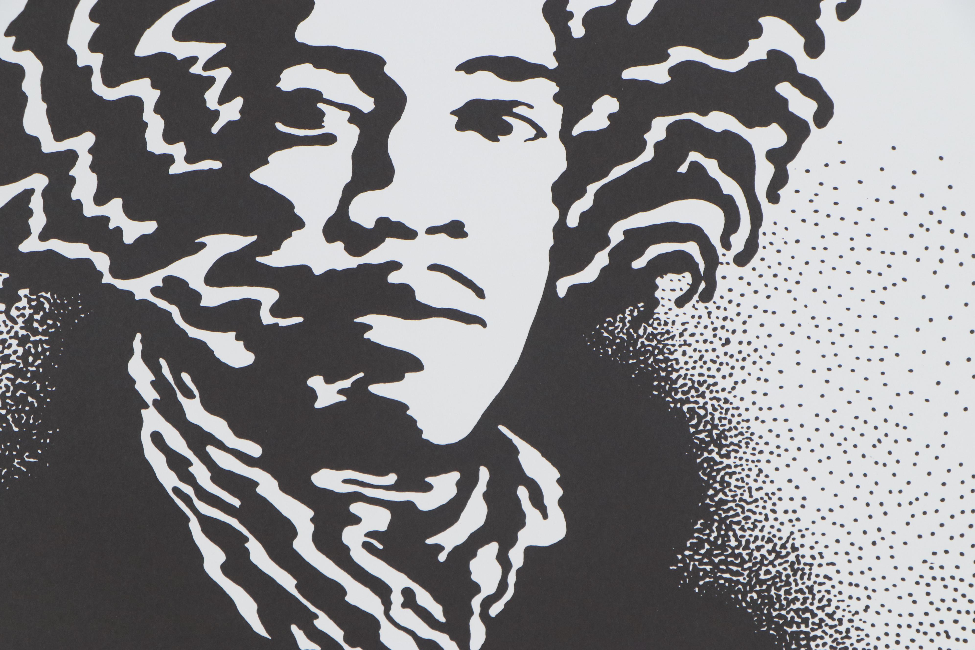 John Van Hamersveld Lithograph "Jimi Hendrix Shine Auditorium 1986," 2004