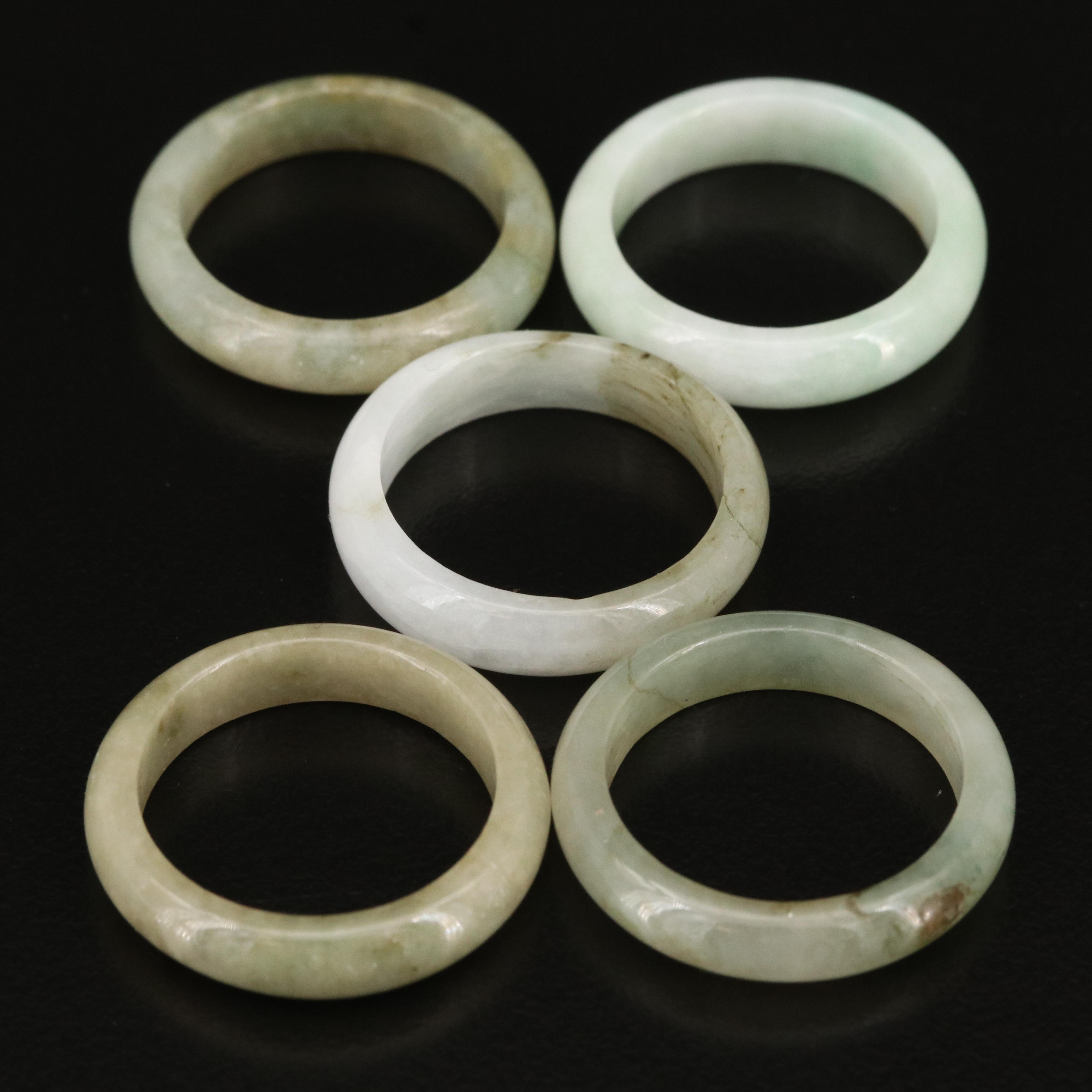 Jadeite Hololith Rings