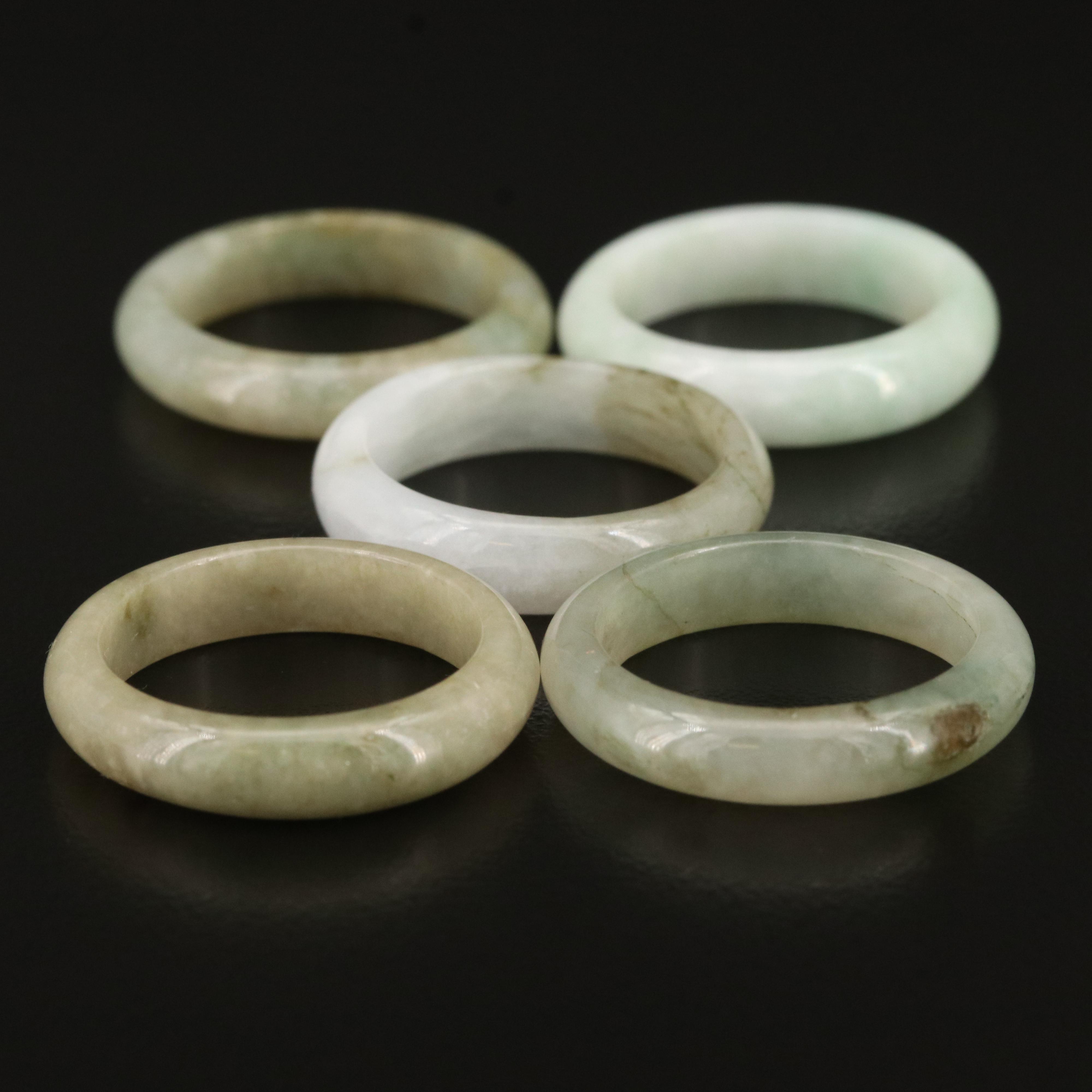 Jadeite Hololith Rings