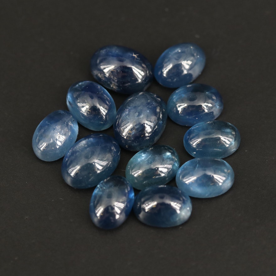 Loose 18.22 CTW Oval Sapphire Cabochons