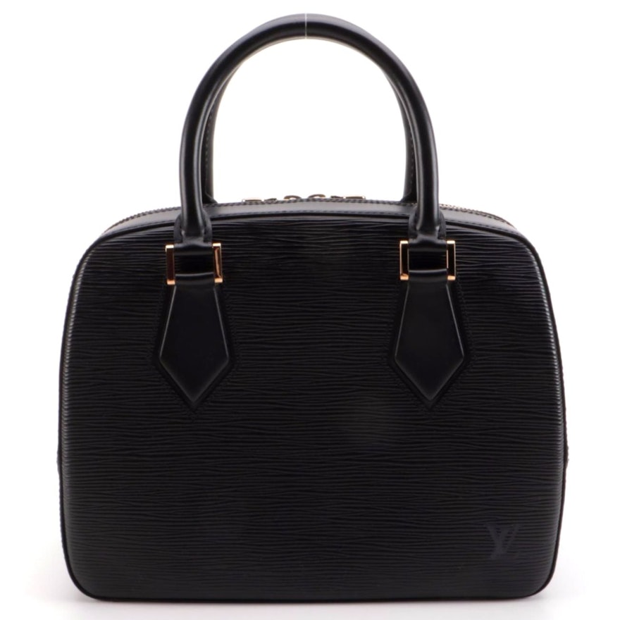 Louis Vuitton Sablons Satchel in Black Epi Leather and Smooth Leather