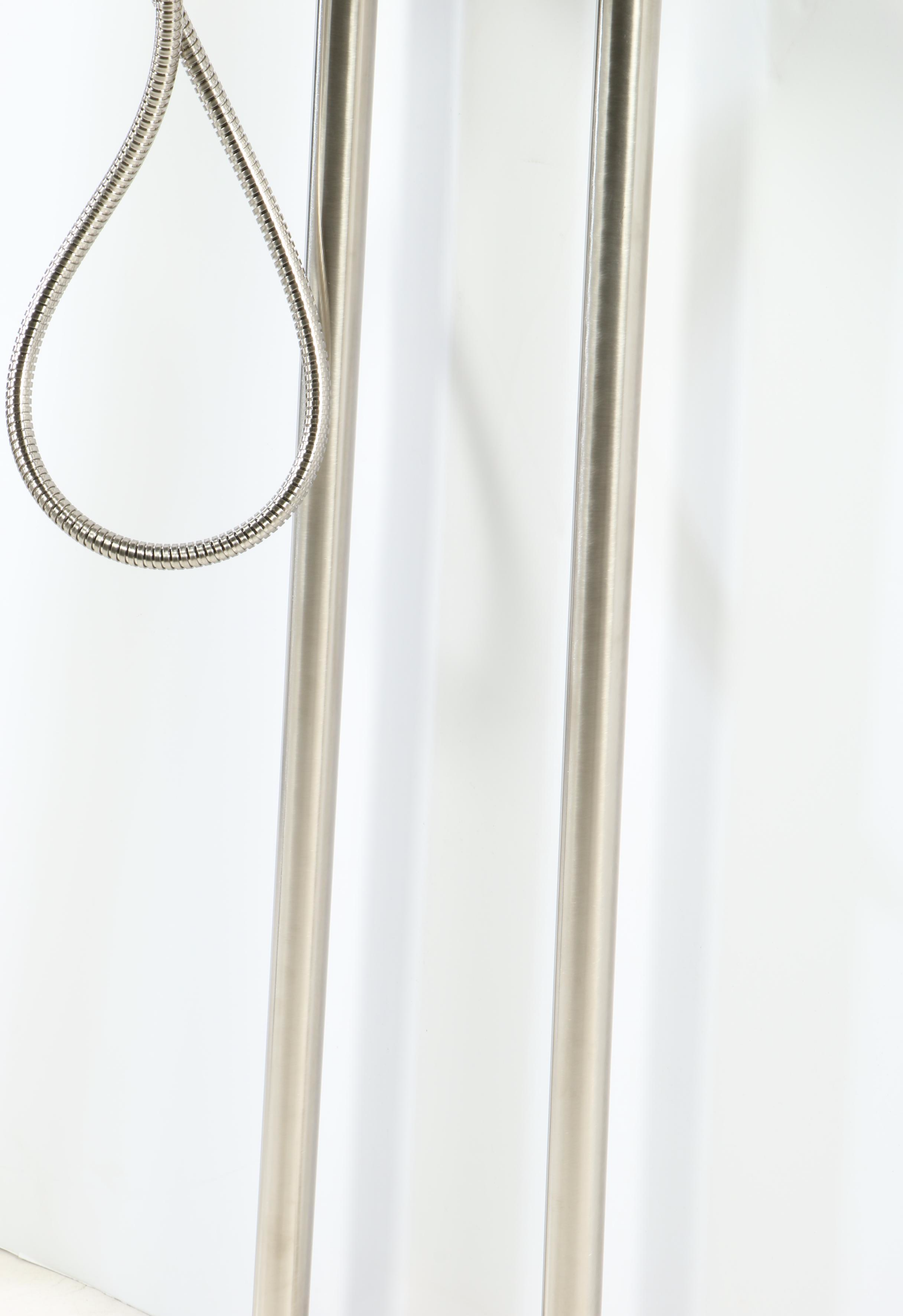 "Victoria" Brushed Nickel Freestanding Tub Filler with Shower Head