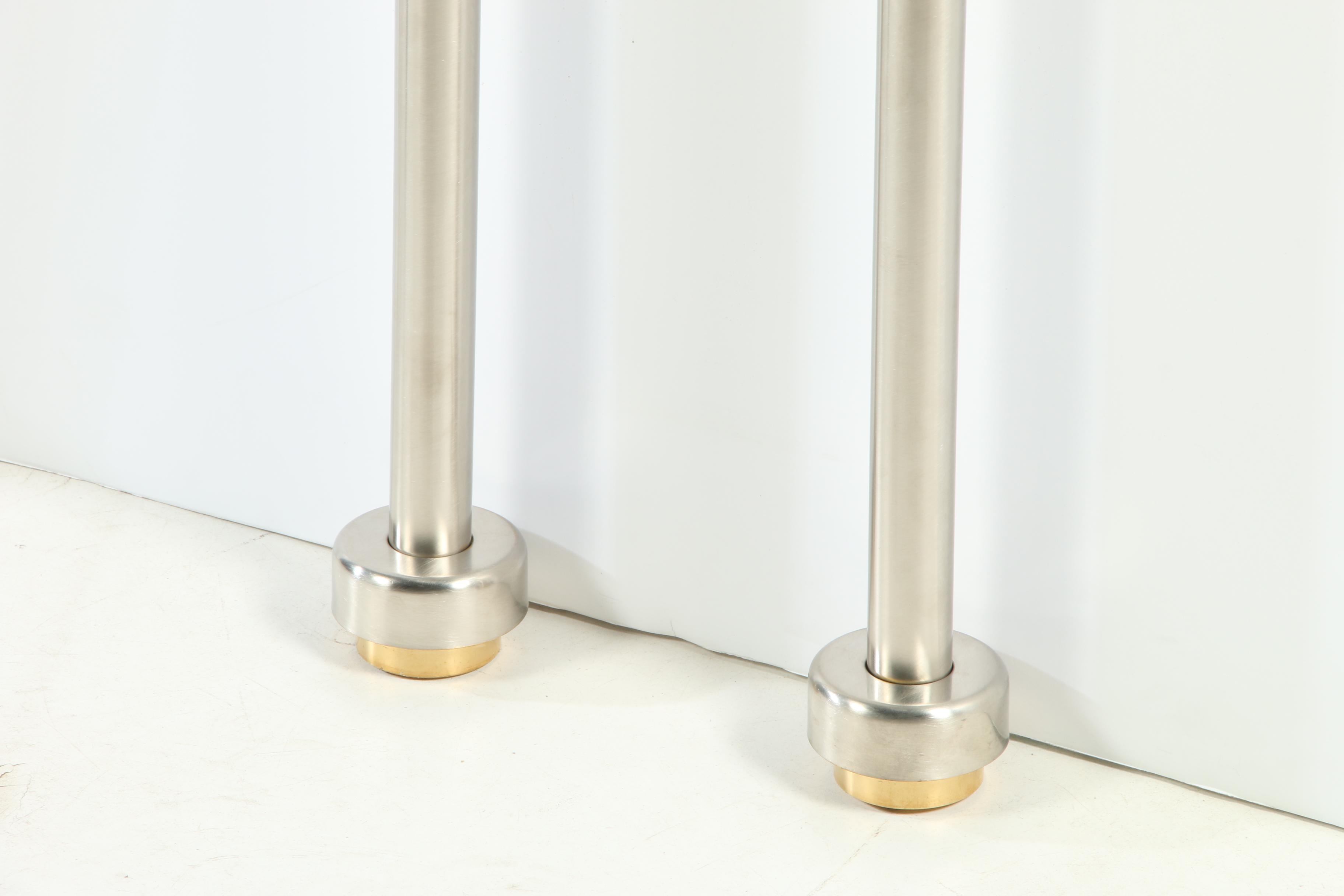 "Victoria" Brushed Nickel Freestanding Tub Filler with Shower Head