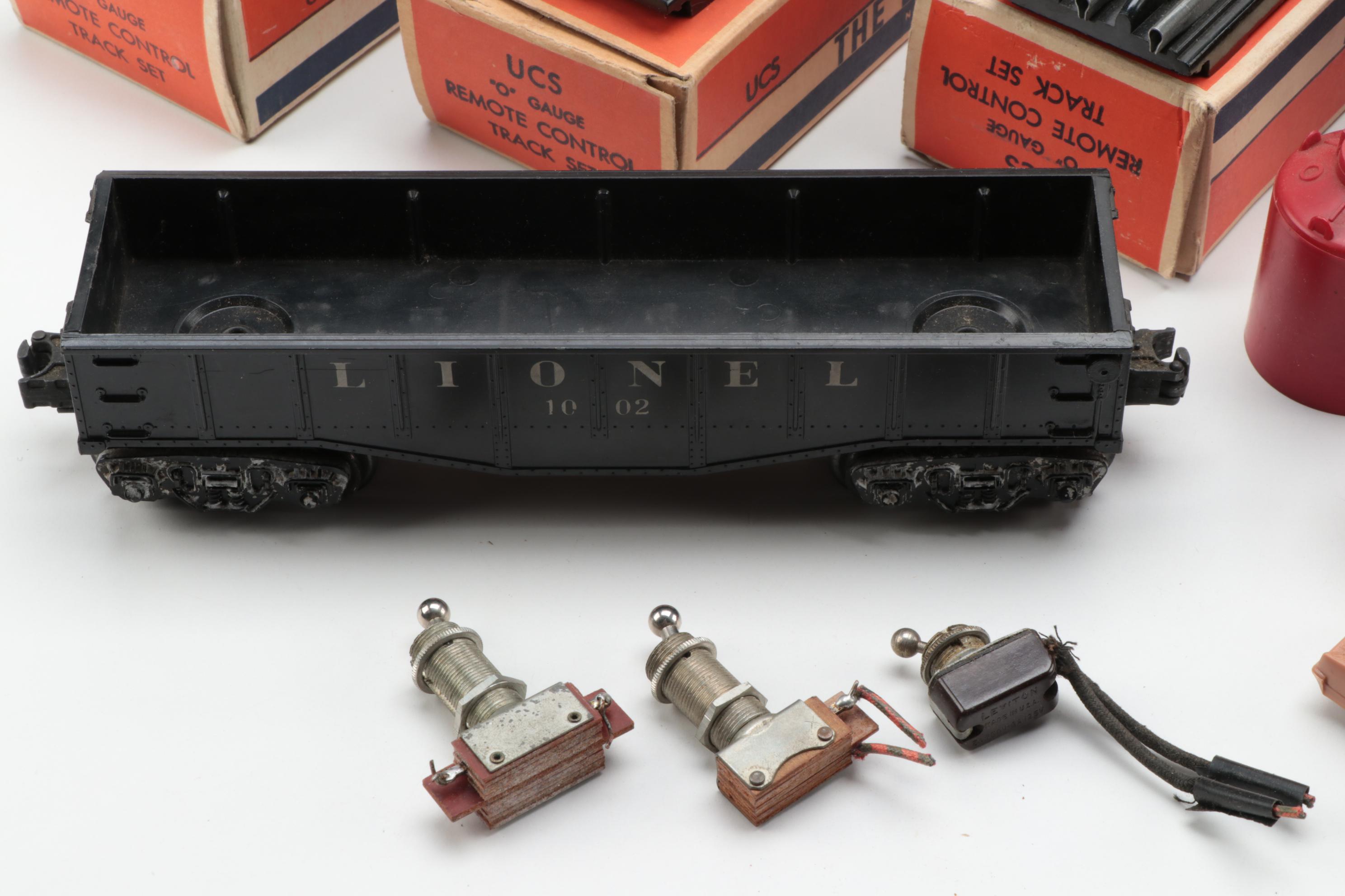 Lionel O Gauge Train Cars, Track and Accessories, Mid-20th Century