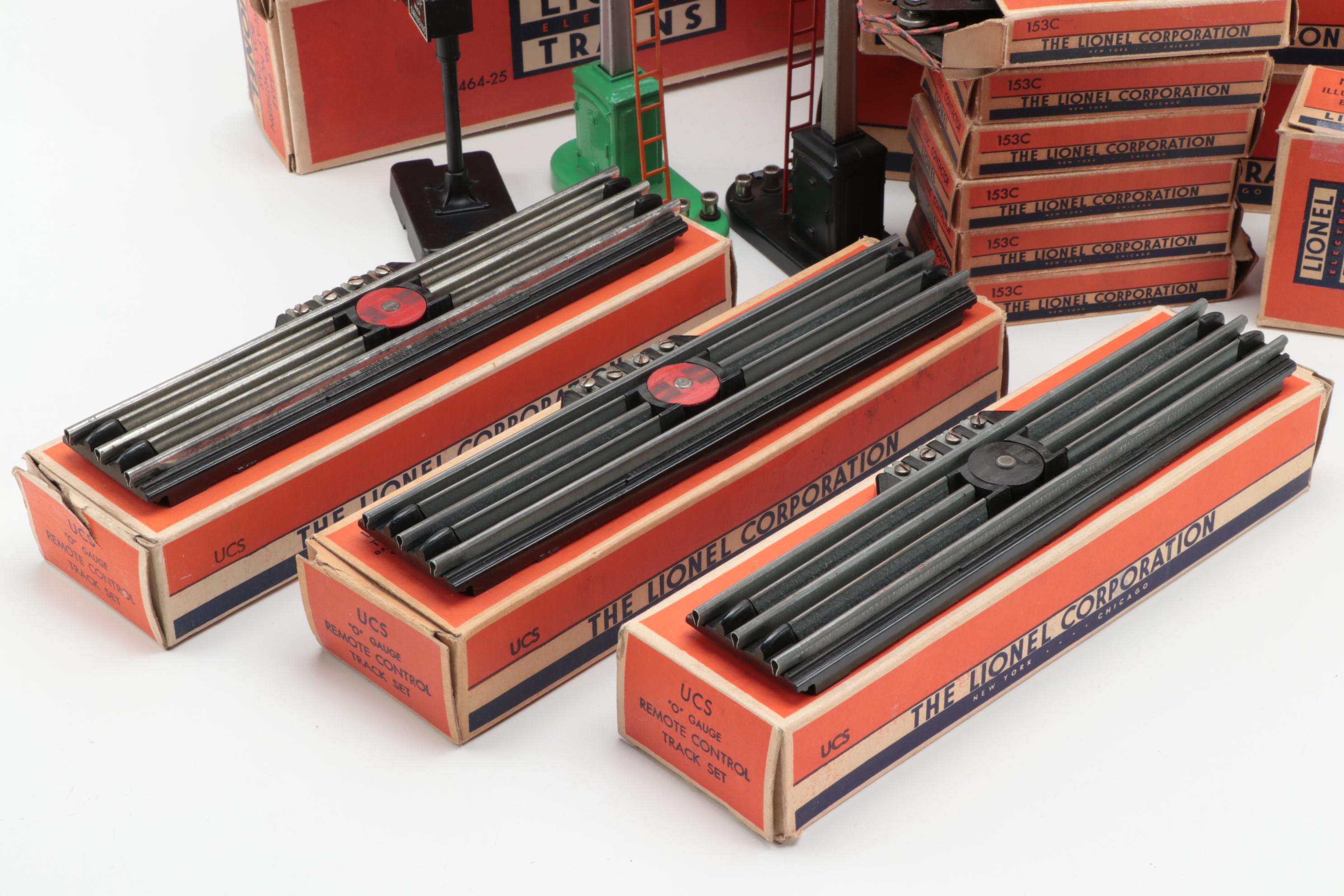 Lionel O Gauge Train Cars, Track and Accessories, Mid-20th Century