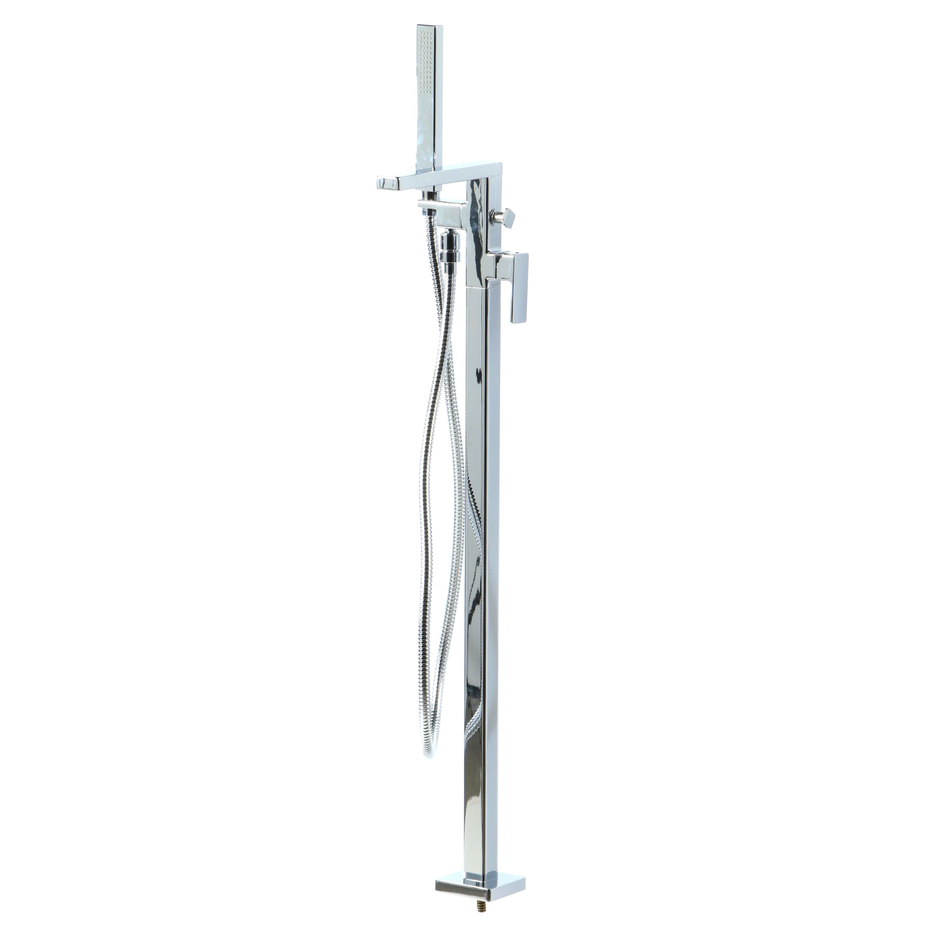 "Profili" Chrome Freestanding Tub Filler with Hand Shower