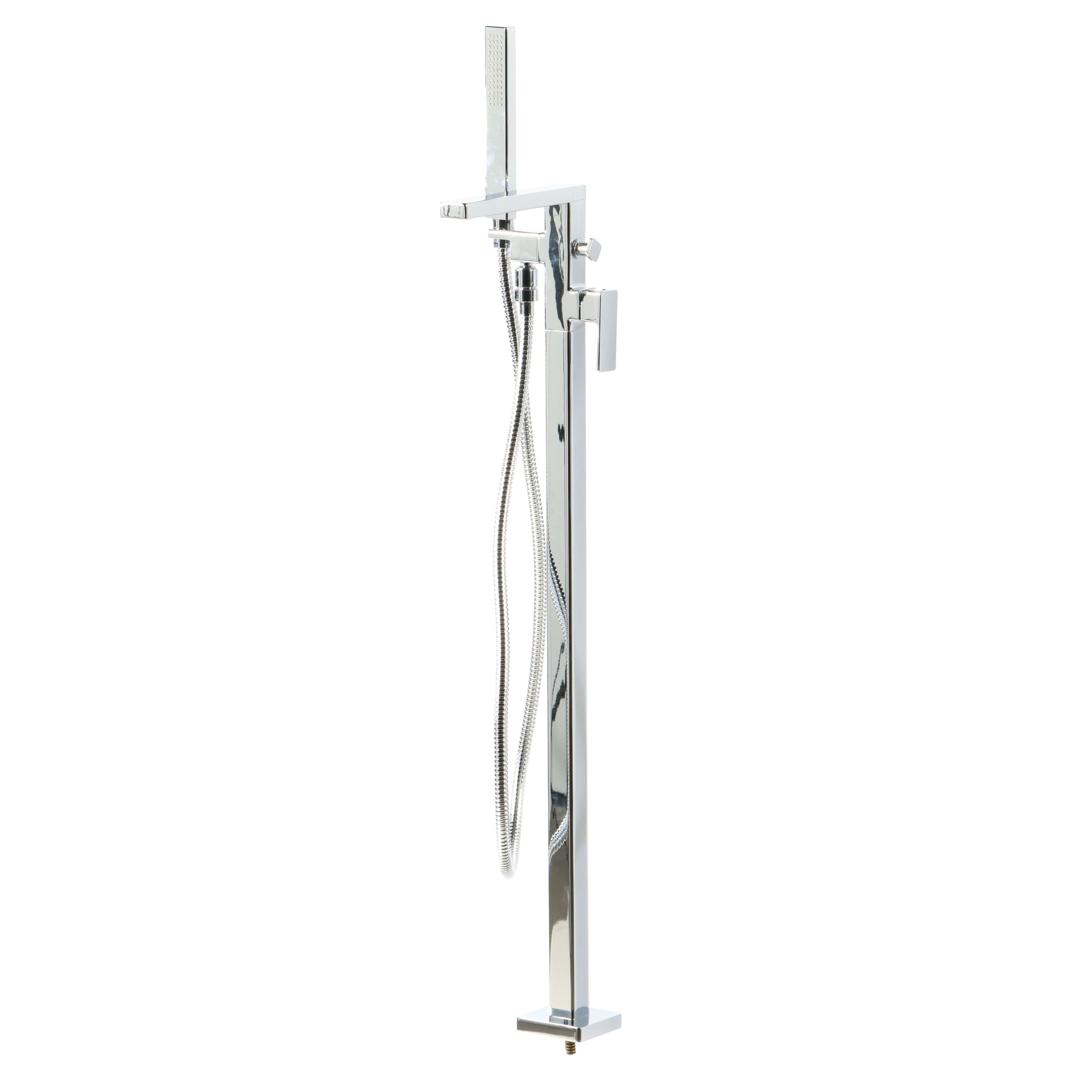 "Profili" Chrome Freestanding Tub Filler with Hand Shower