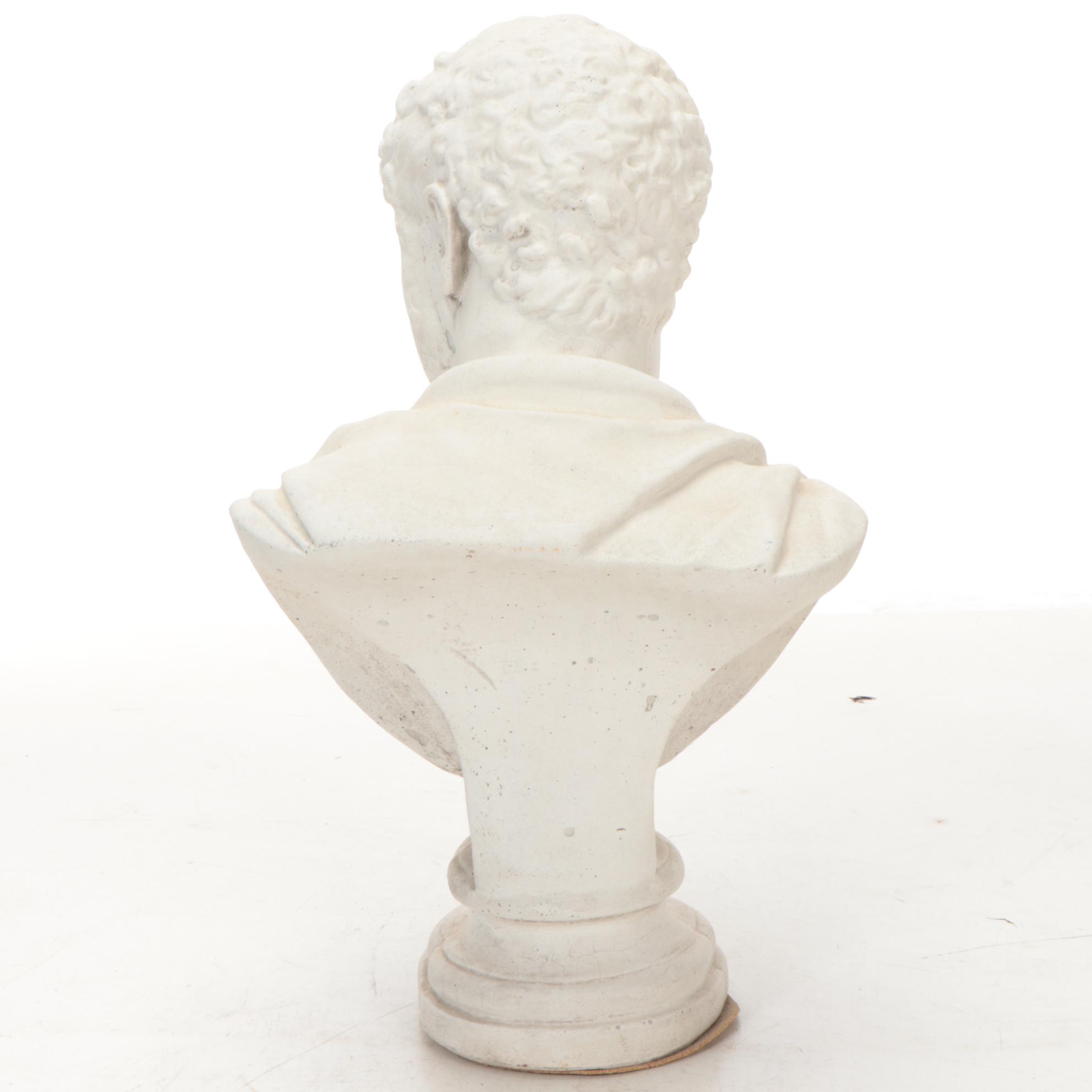 Plaster Cast Sculpture of Caracalla Bust, Mid-Late 20th Century