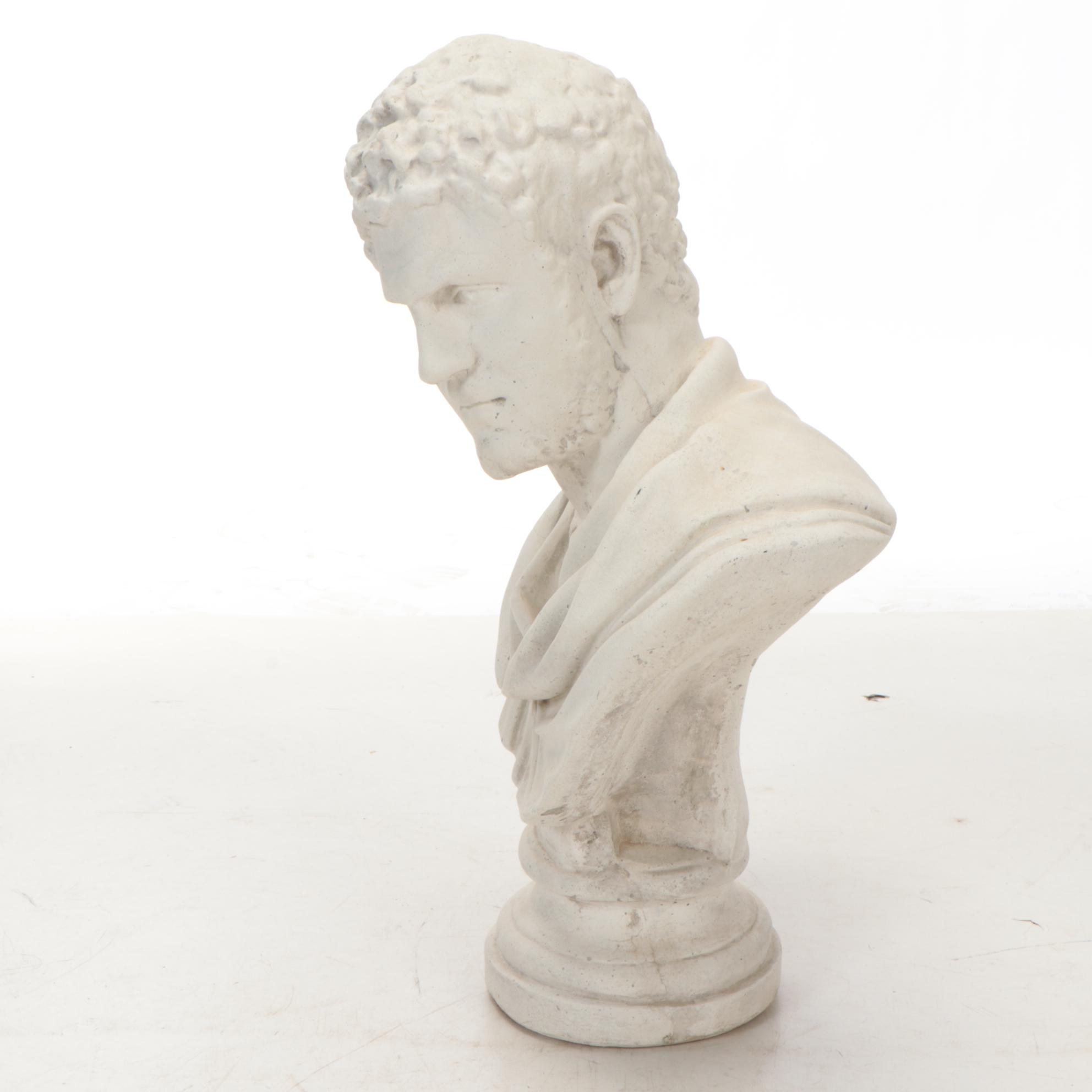 Plaster Cast Sculpture of Caracalla Bust, Mid-Late 20th Century