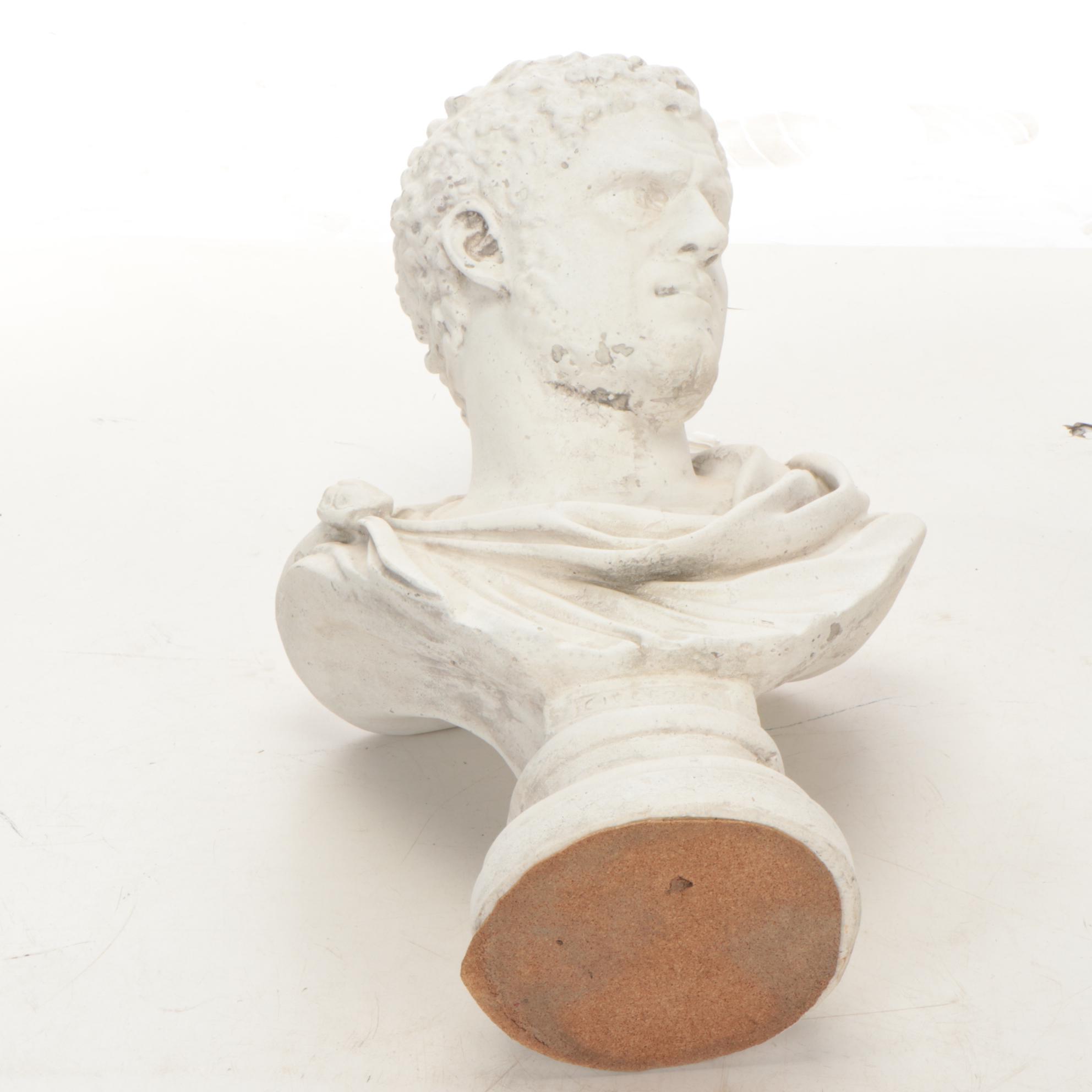 Plaster Cast Sculpture of Caracalla Bust, Mid-Late 20th Century