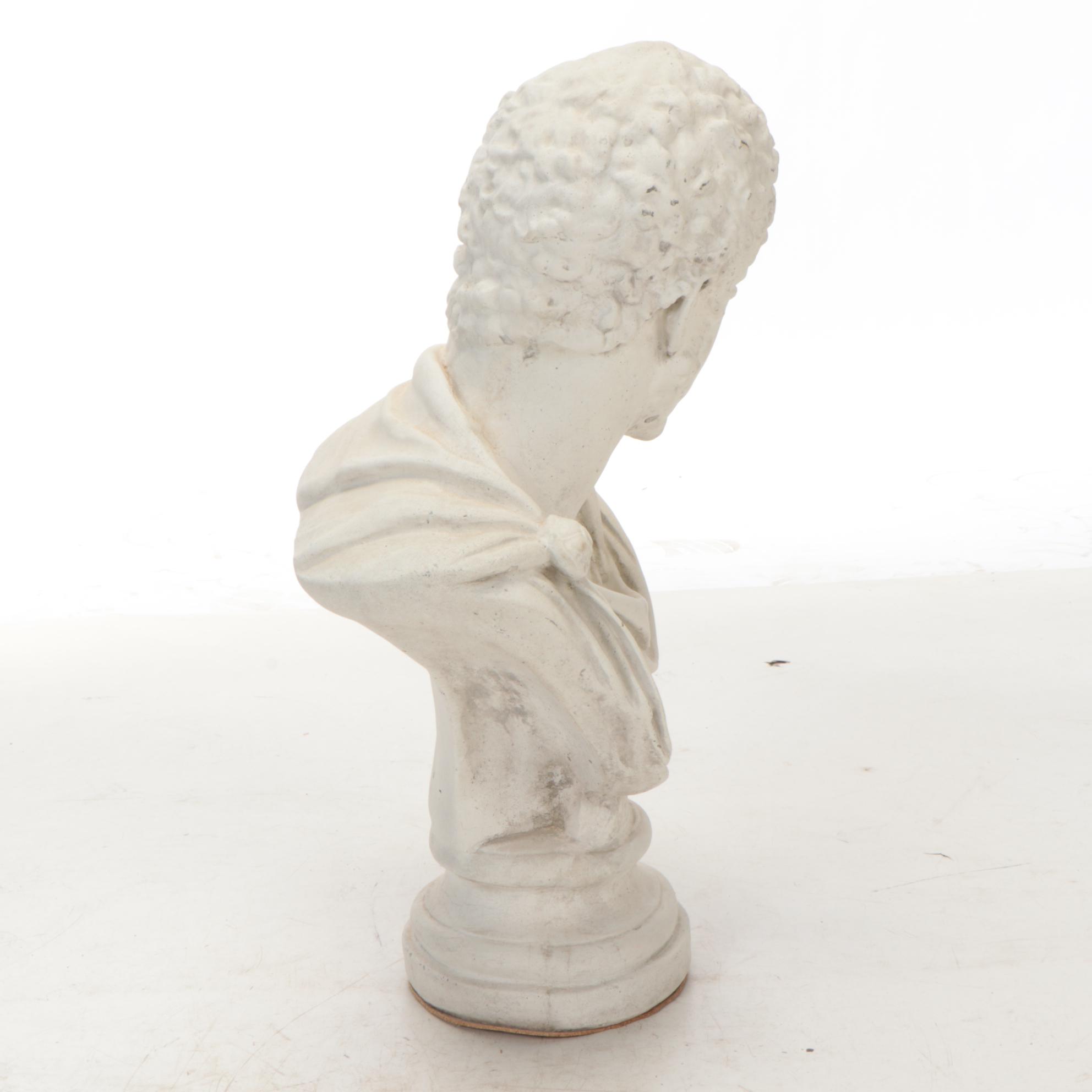 Plaster Cast Sculpture of Caracalla Bust, Mid-Late 20th Century