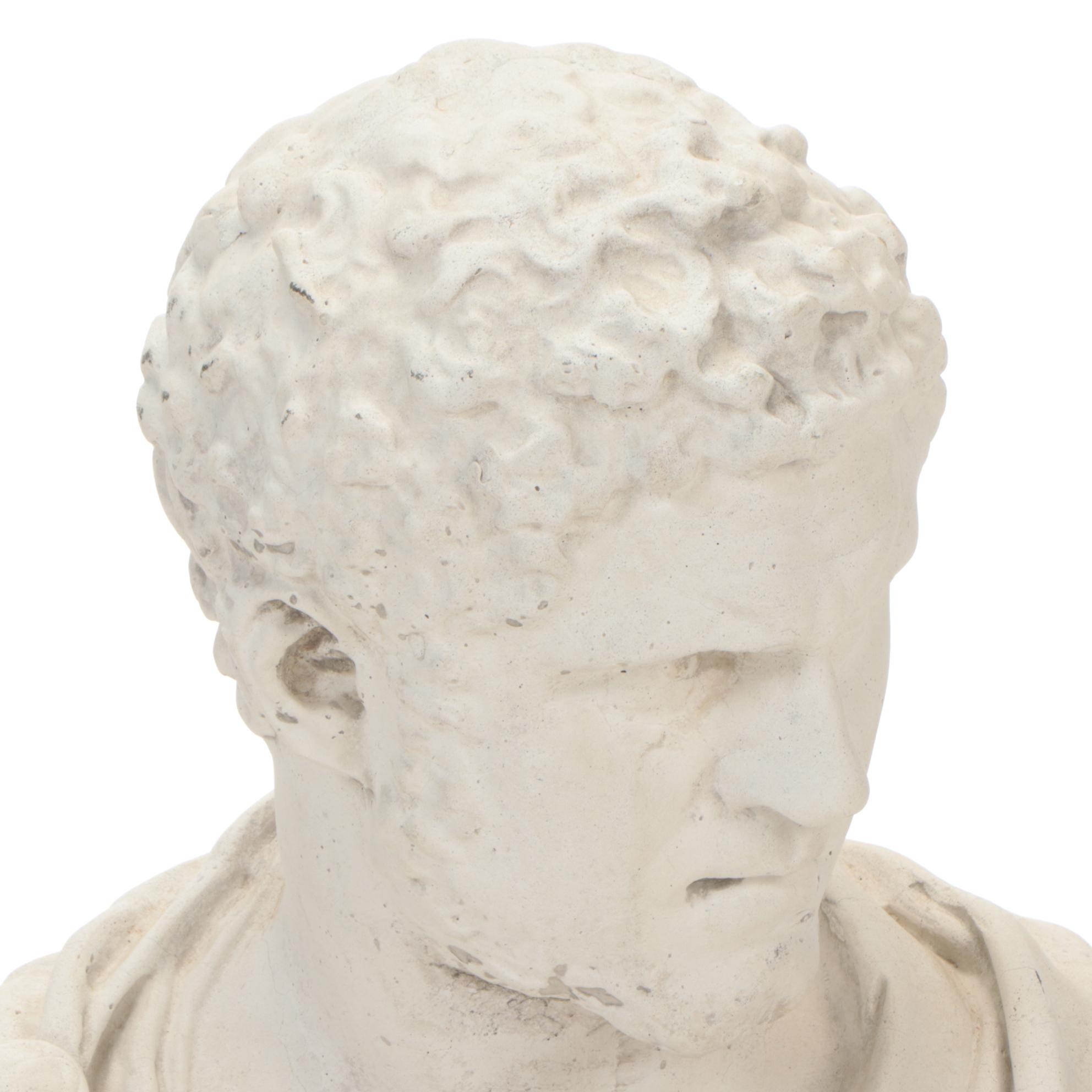 Plaster Cast Sculpture of Caracalla Bust, Mid-Late 20th Century
