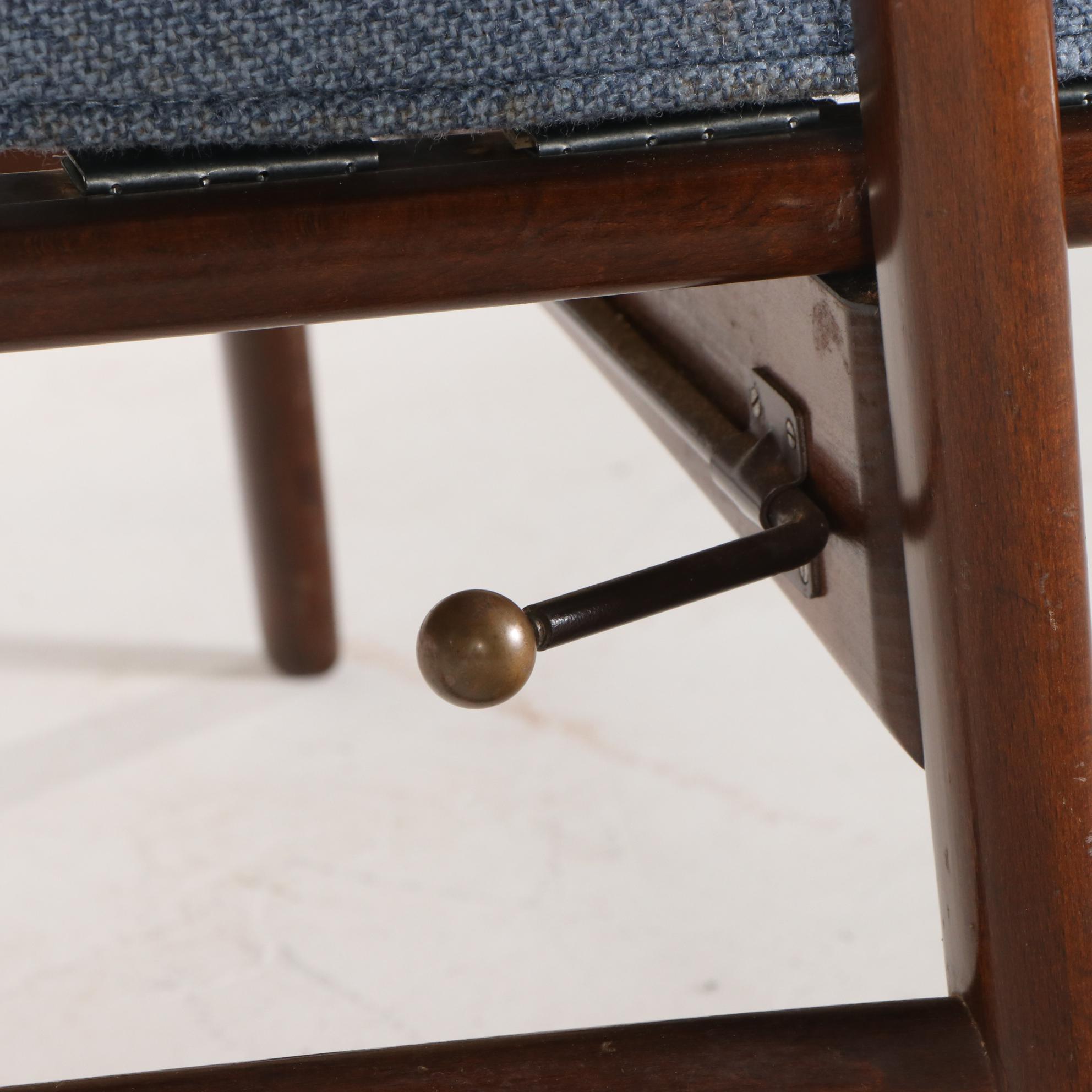 Ib Kofod-Larsen for Selig Danish Modern Reclining Lounge Chair with Ottoman