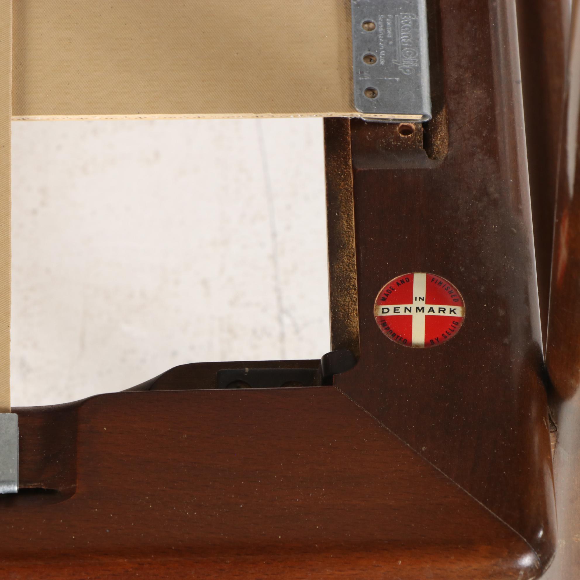 Ib Kofod-Larsen for Selig Danish Modern Reclining Lounge Chair with Ottoman