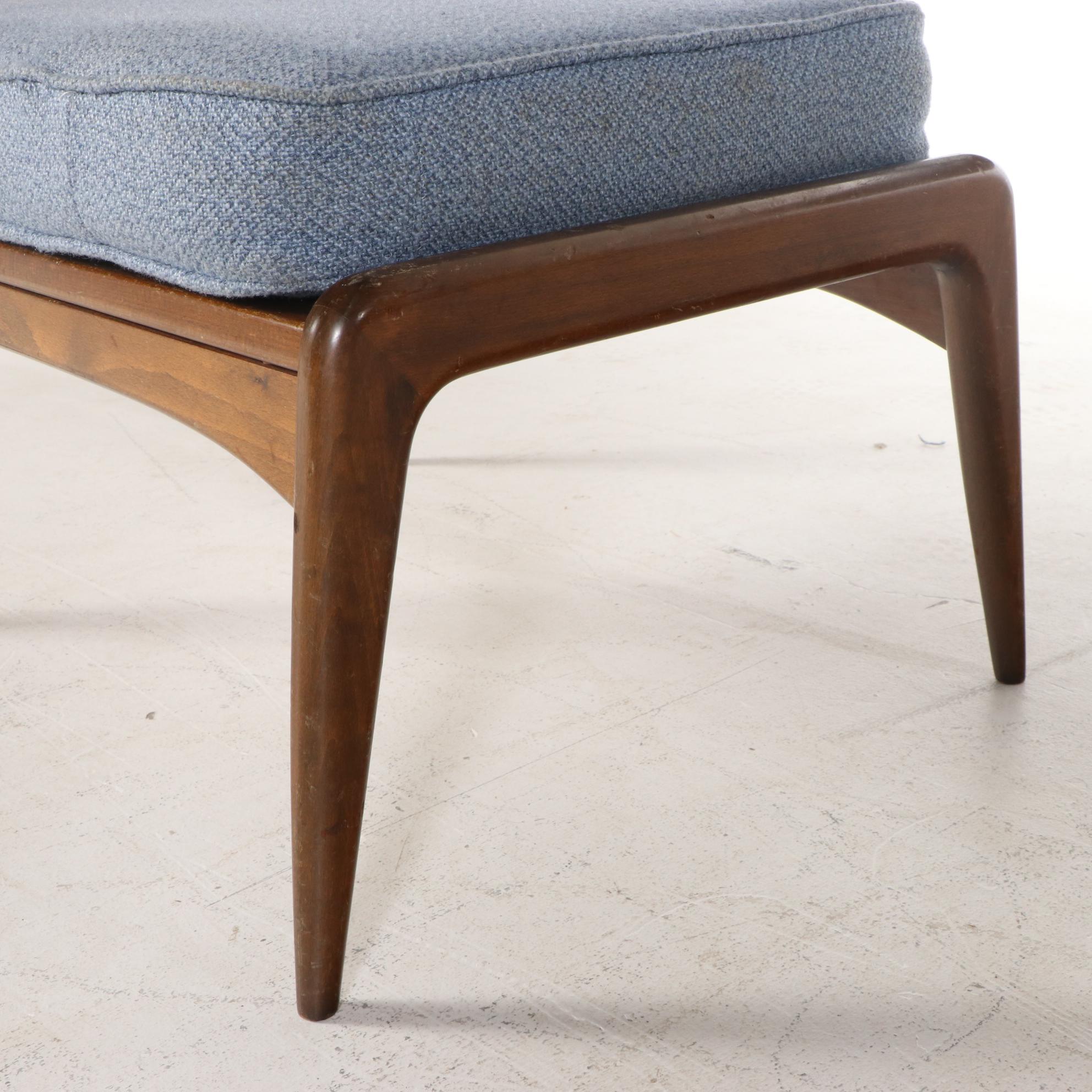 Ib Kofod-Larsen for Selig Danish Modern Reclining Lounge Chair with Ottoman