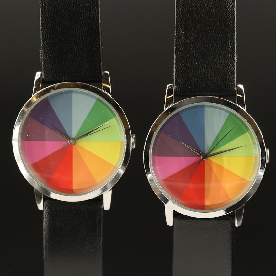 Stainless Steel Colorwheel Twelve Wristwatches